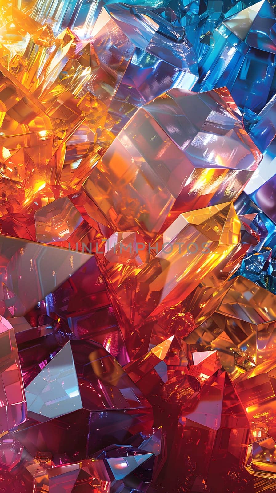 a close up of a bunch of colorful crystals by Nadtochiy