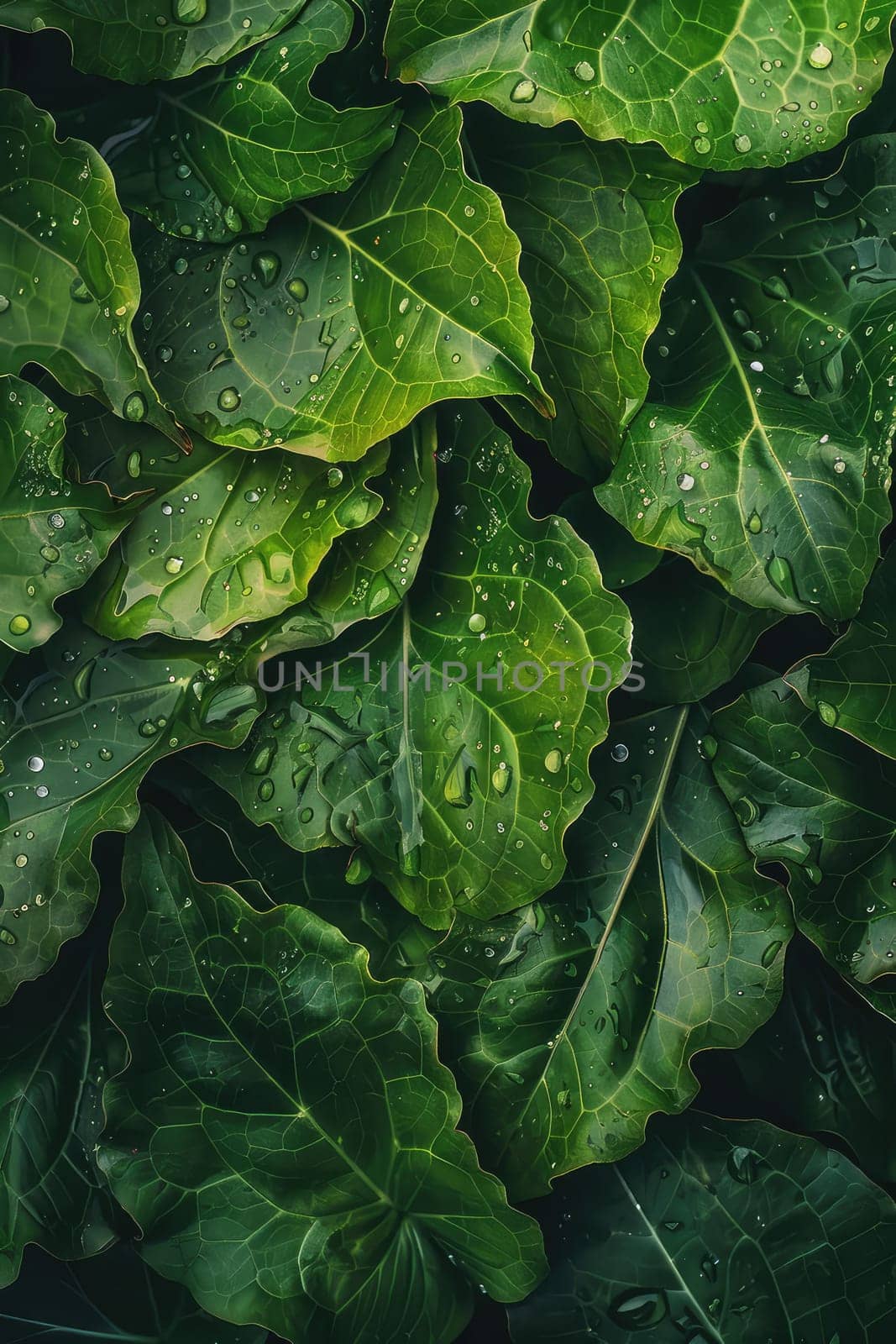 Wet leaves background texture. Selective focus. Nature,