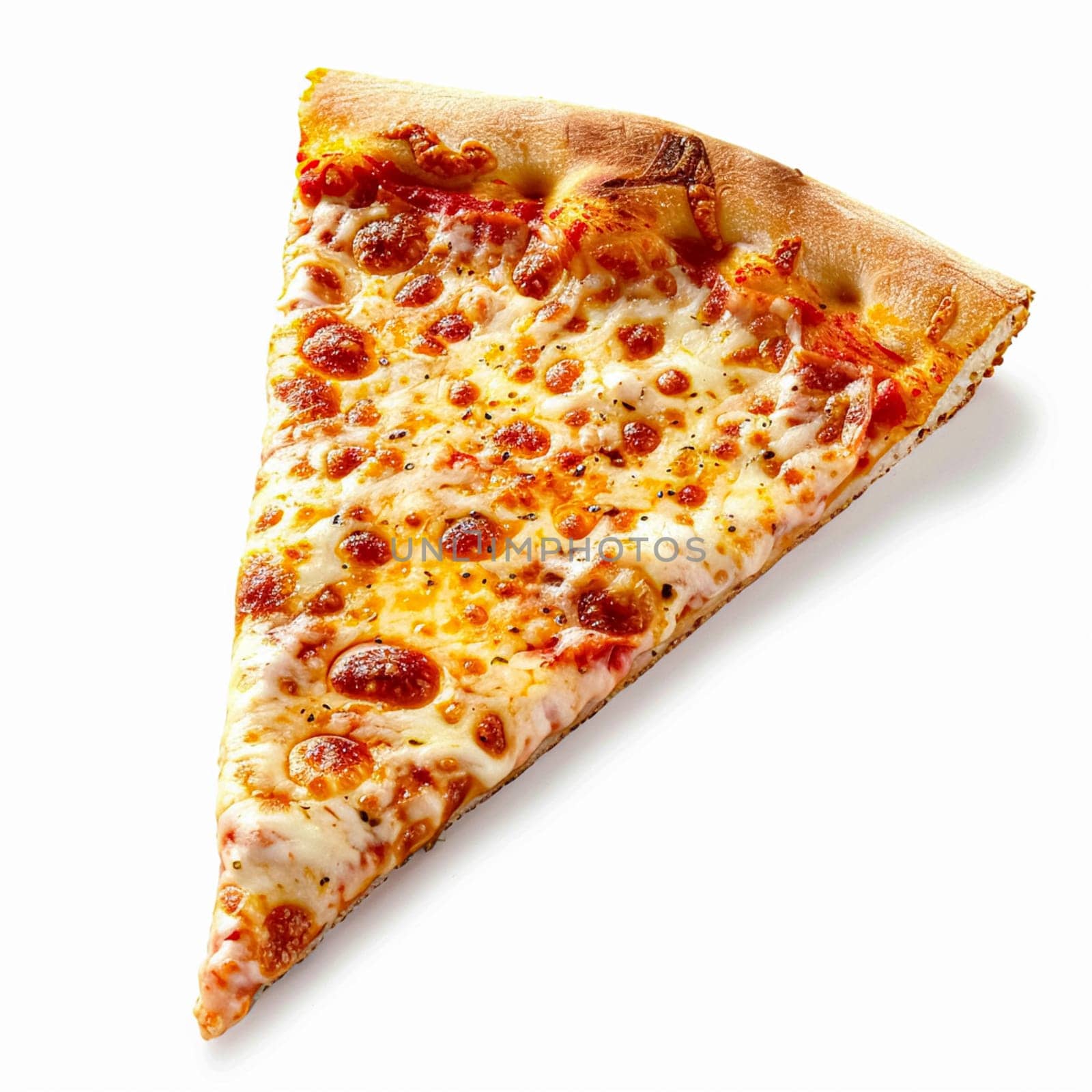 Pizza slice isolated on white background, online delivery from pizzeria, take away and fast food by Anneleven