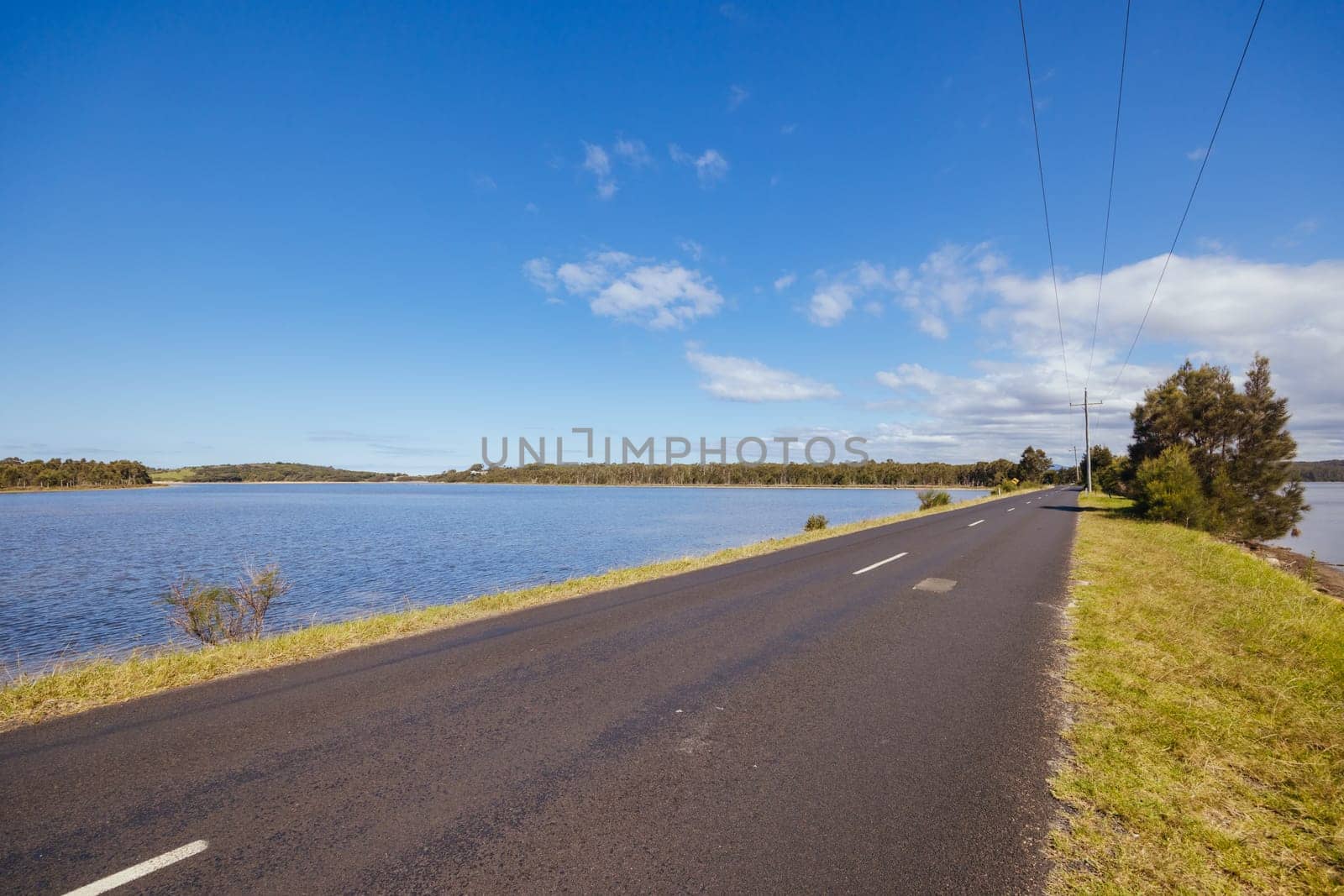 Wallaga Lake bridge and surrounding landscape in Bega Shire, New South Wales, Australia