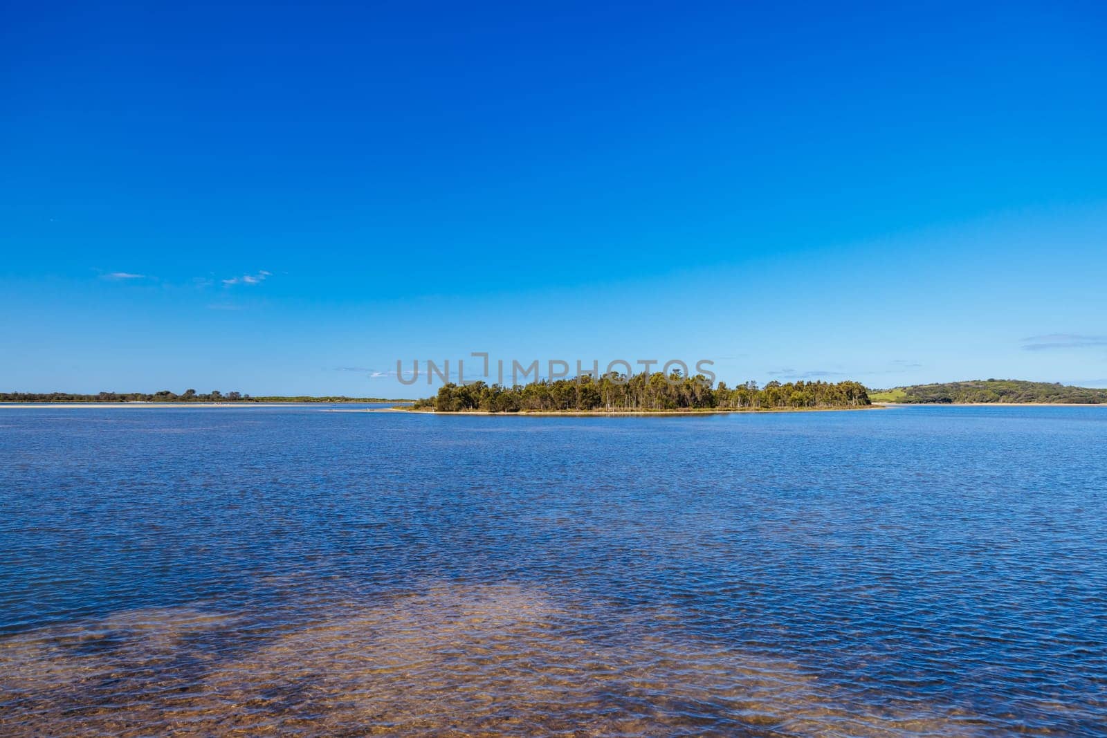 Wallaga Lake bridge and surrounding landscape in Bega Shire, New South Wales, Australia