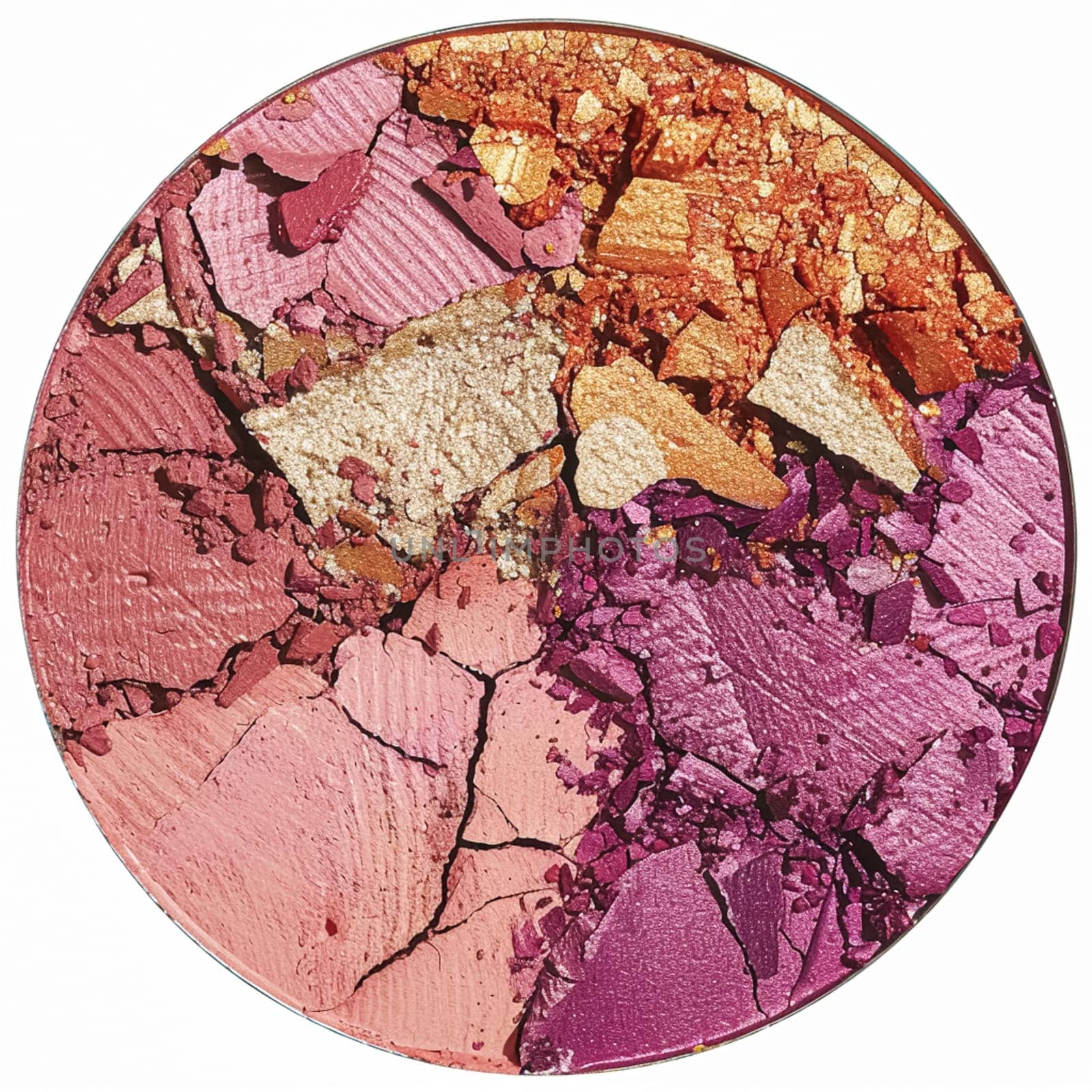 Beauty product and cosmetics texture as circle shape design, makeup blush eyeshadow powder as abstract luxury cosmetic background by Anneleven