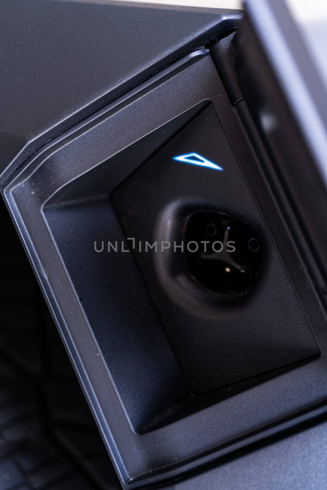 Close-Up of the Charging Port on a Tesla Cybertruck by arinahabich