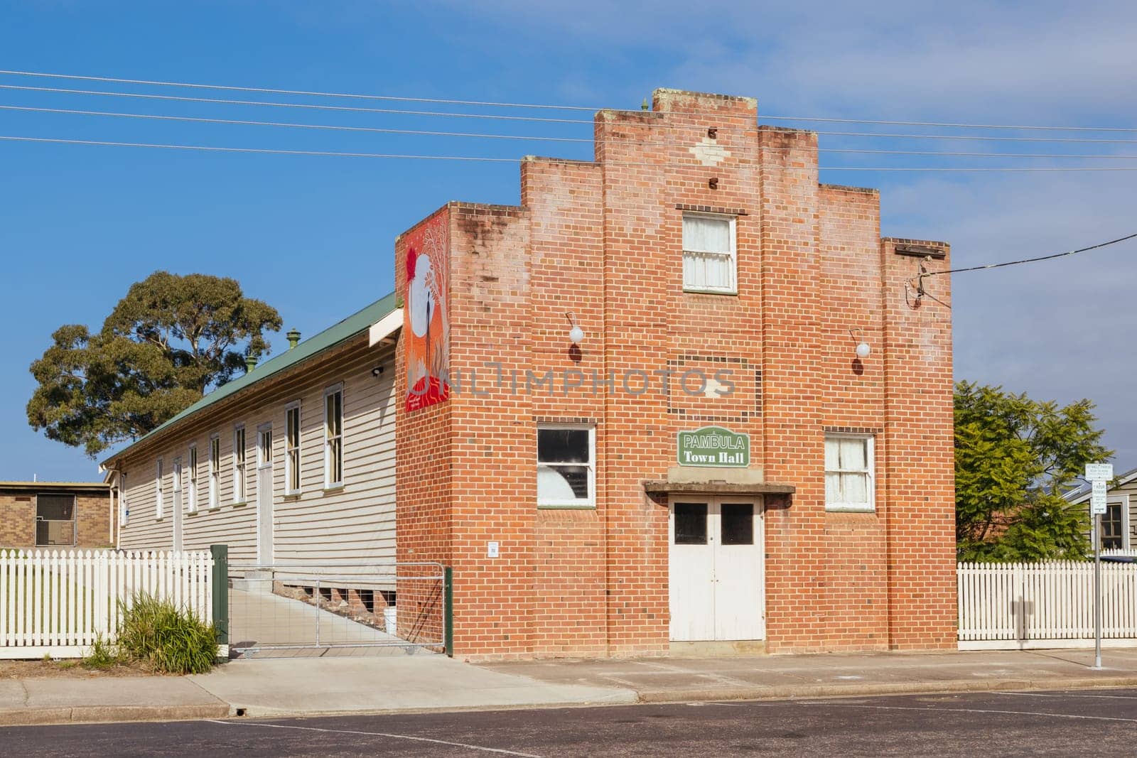 PAMBULA, AUSTRALIA - MARCH 29 2024: The quaint township of Pambula on a cool autumn afternoon in Sapphire Coast, New South Wales, Australia