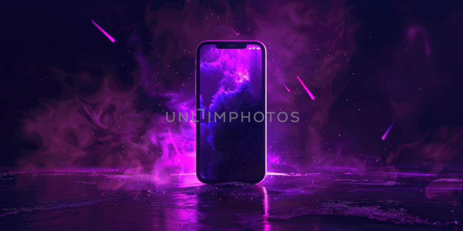 a background for a phone app, purple with flares AIG51A.