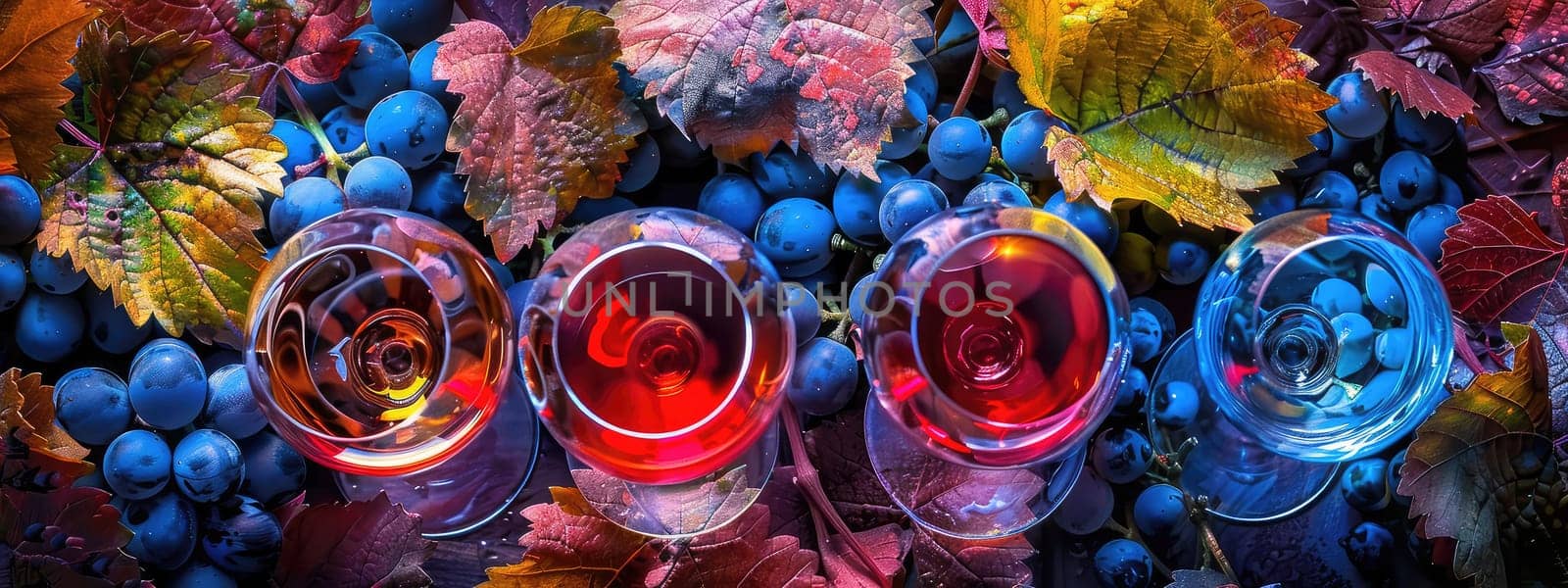 A glass of wine at a wine plantation. Selective focus. by yanadjana