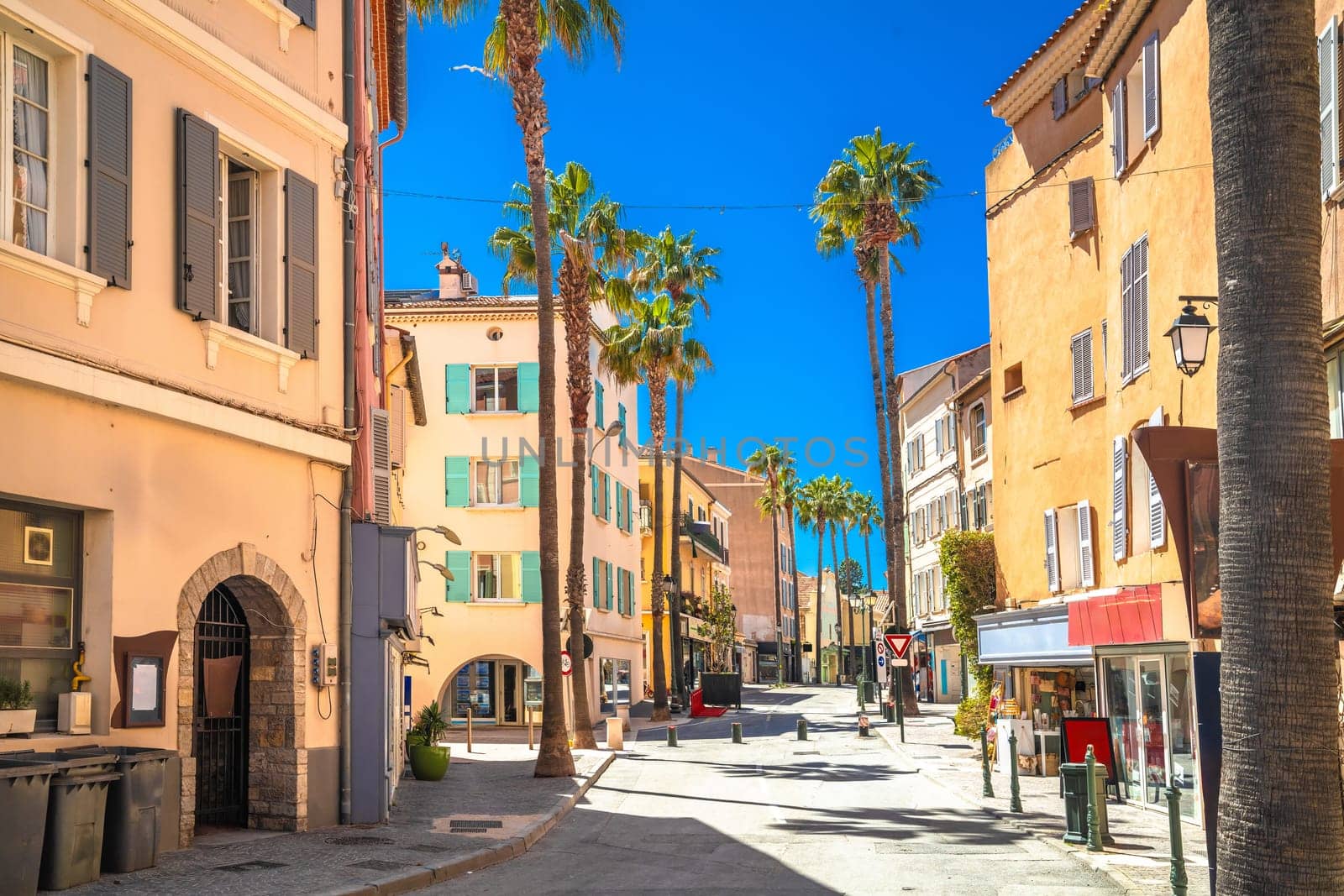 Town of Sanary sur Mer colorful street view, south of France