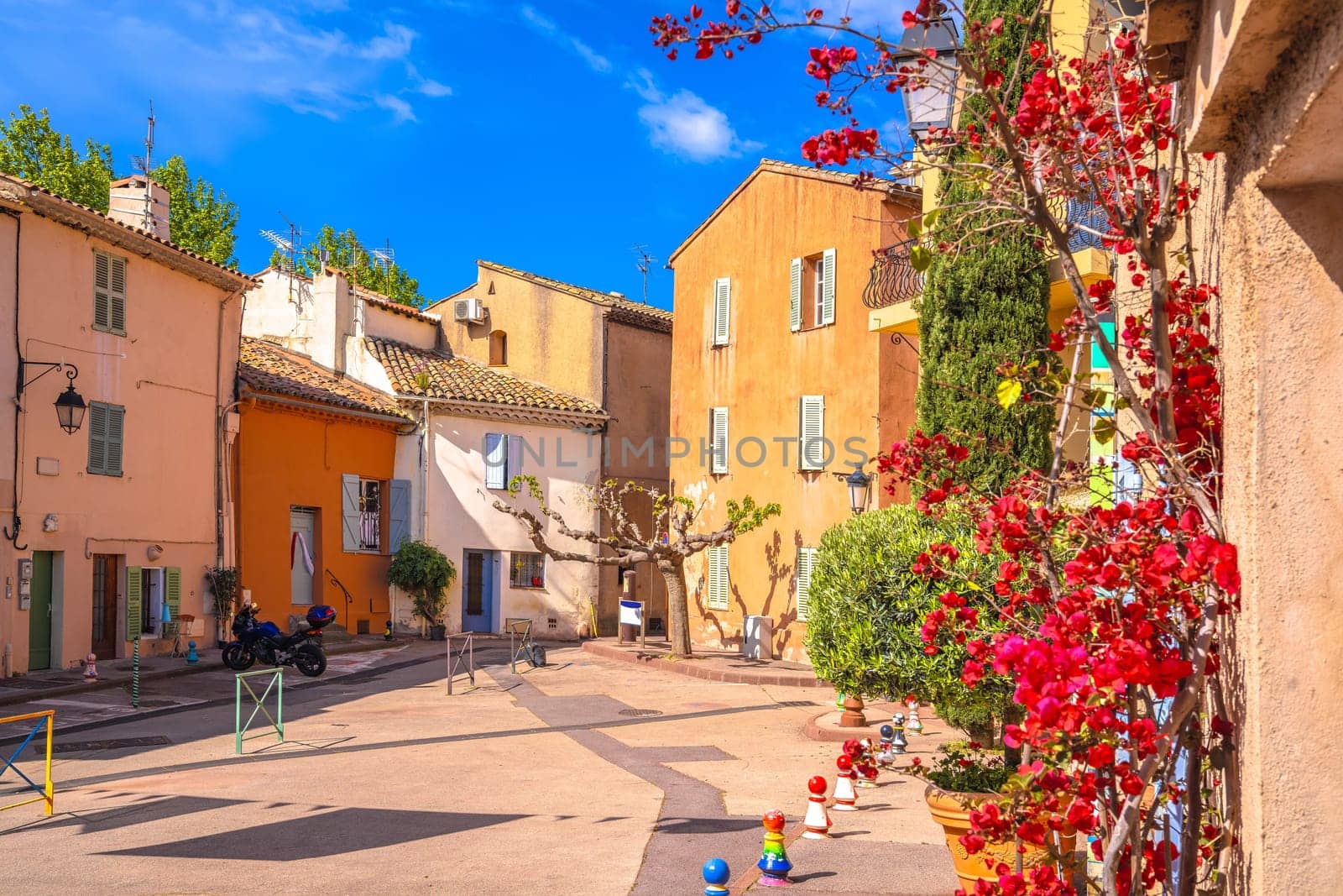 Town of Frejus colorful street architecture view by xbrchx