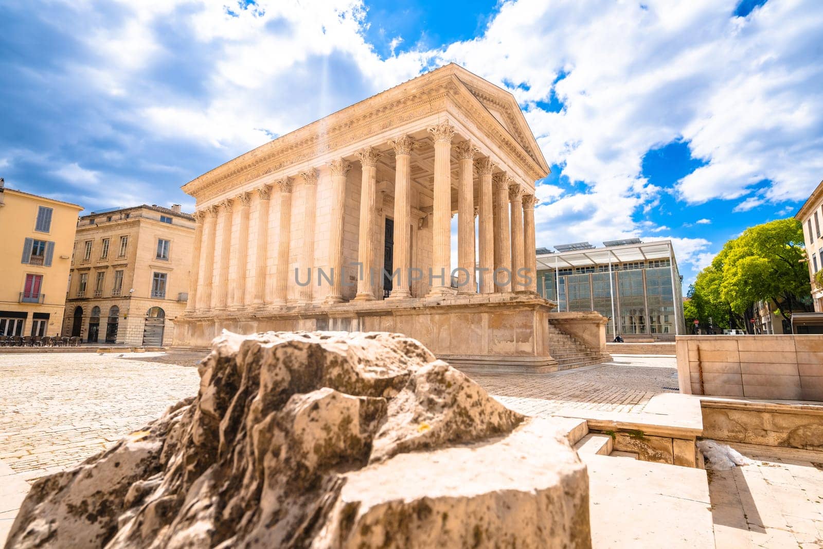 Maison Carree roman historic temple in Nimes street view by xbrchx