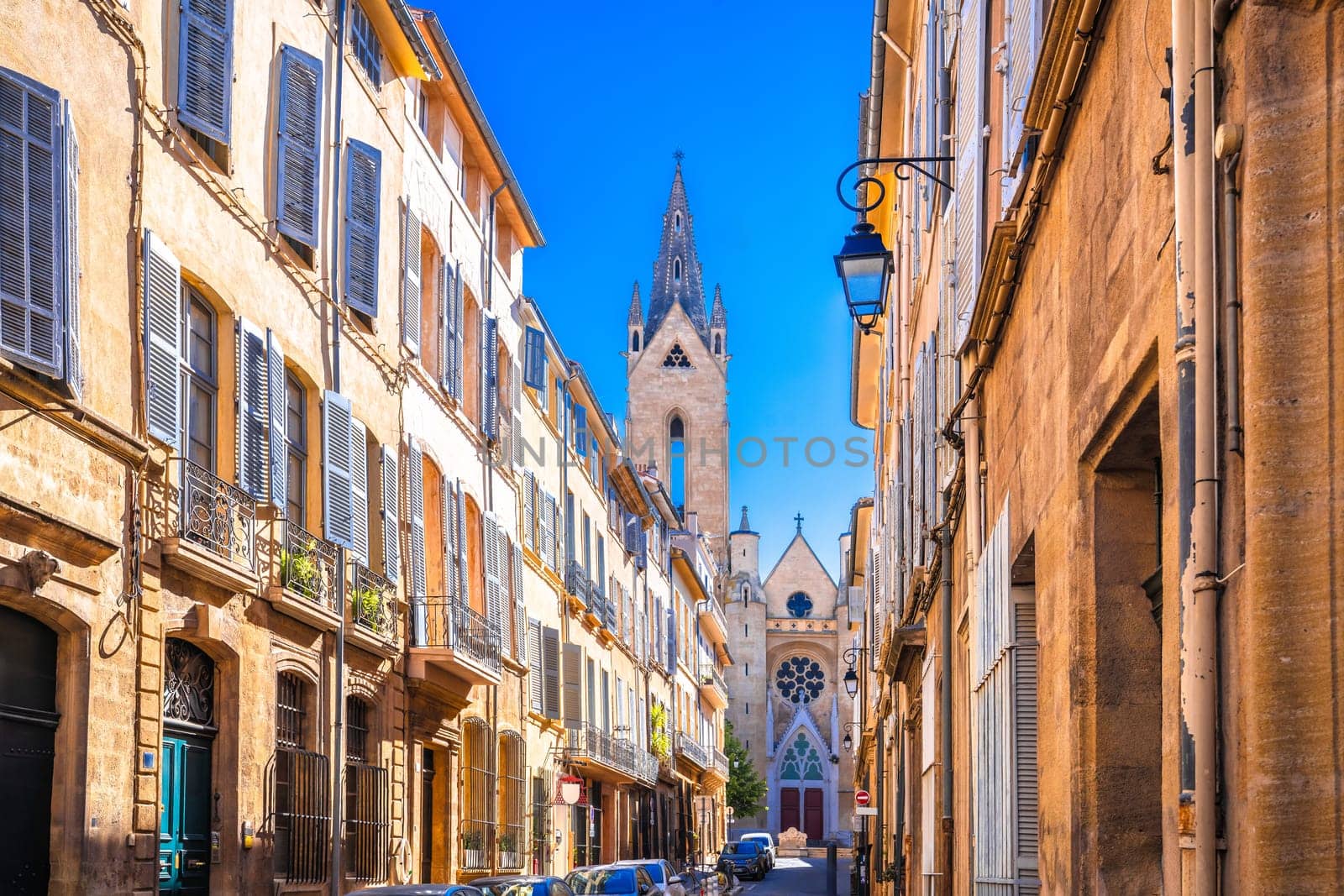 Aix En Provence scenic alley and church view by xbrchx