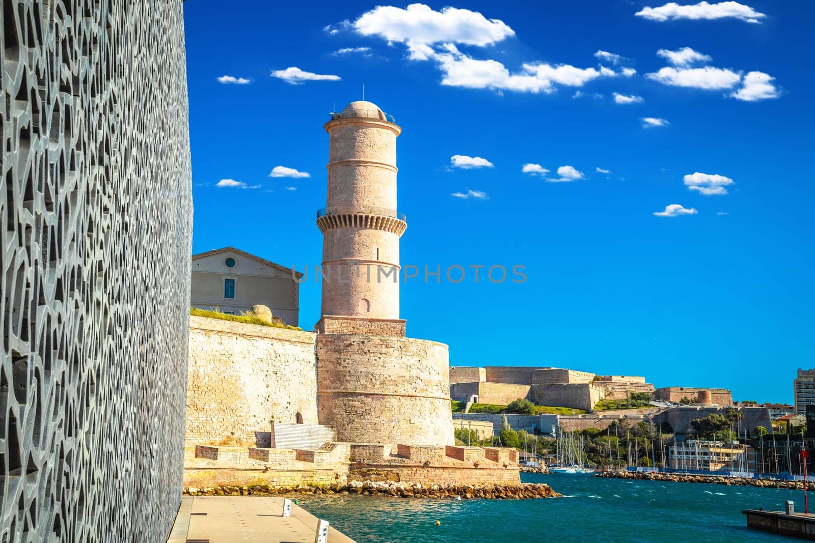 City of Marseille waterfront lighthouse view by xbrchx