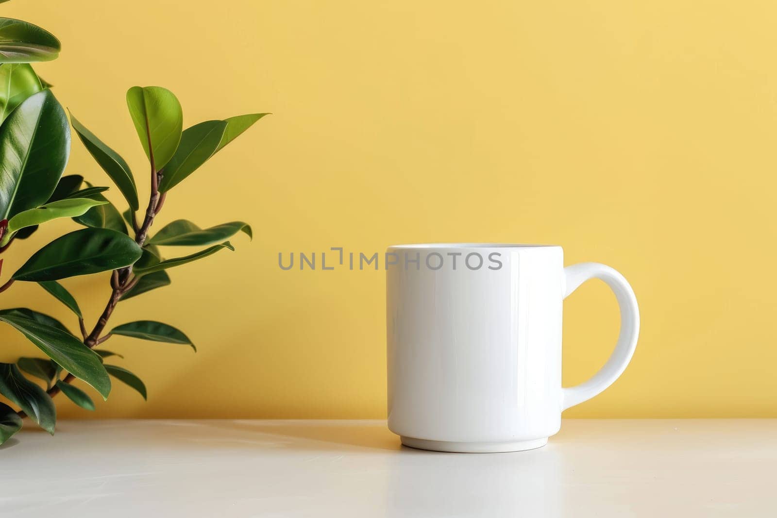 A white mug mock up blank template for your design advertising logo, White mug mock up in minimalist style by nijieimu