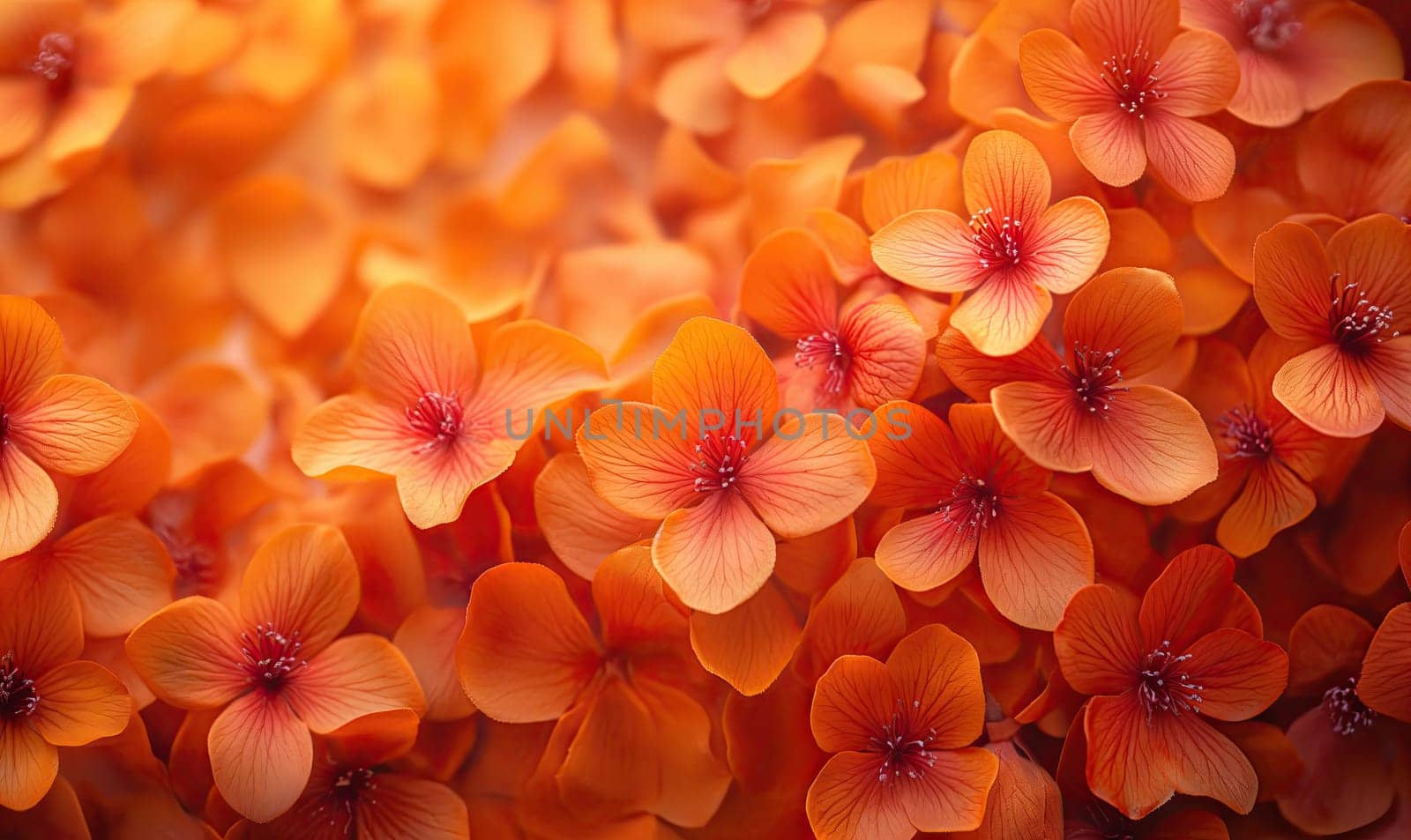 Vibrant field filled with orange flowers. Selective soft focus.