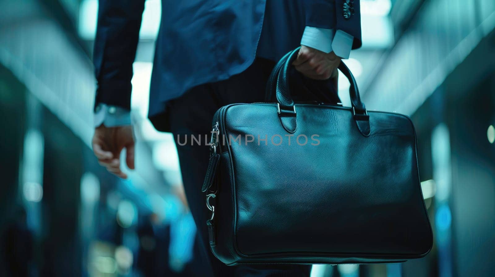 The picture of a person is working as business person with bag and walking to office building, the businessman also require skill like management, negotiation, marketing and the communication. AIG43.