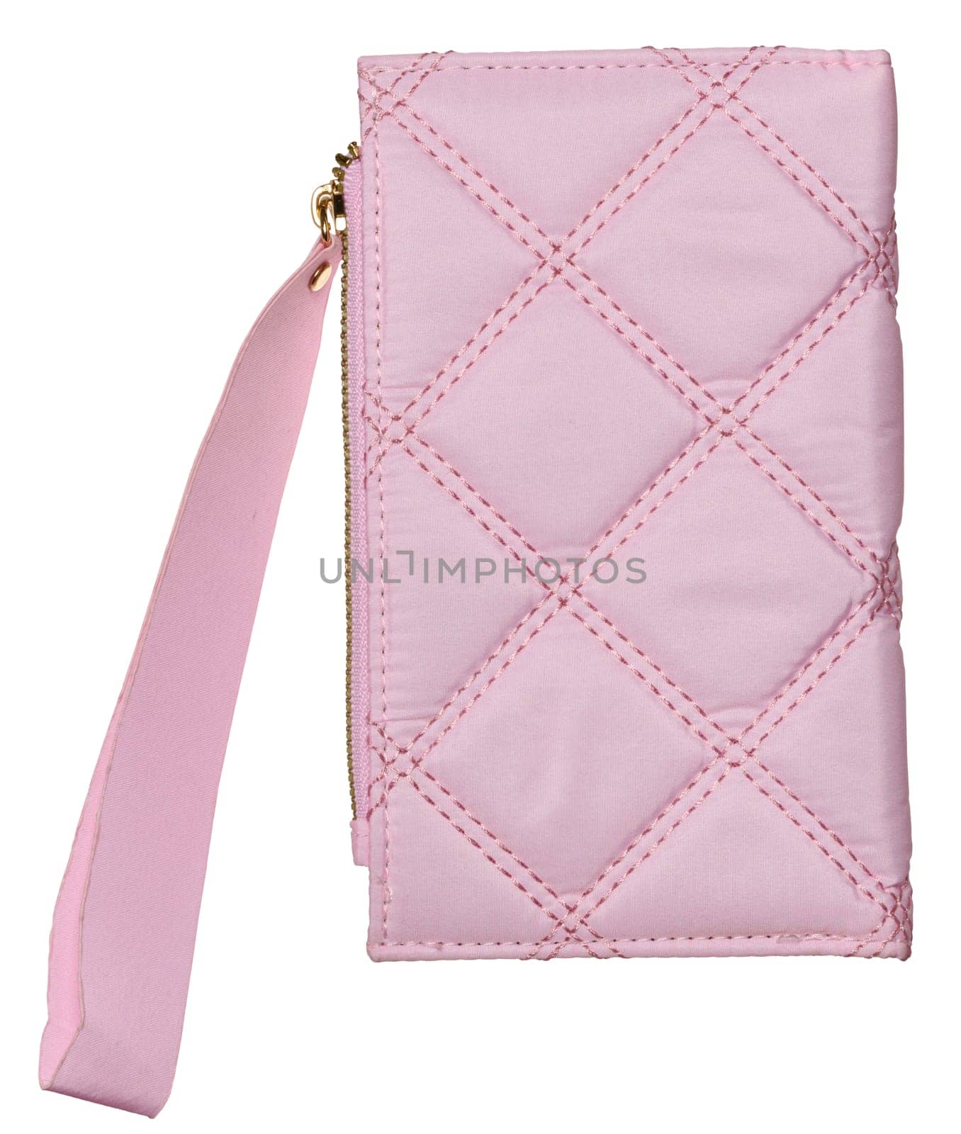 Pink textile wallet on isolated background by ndanko