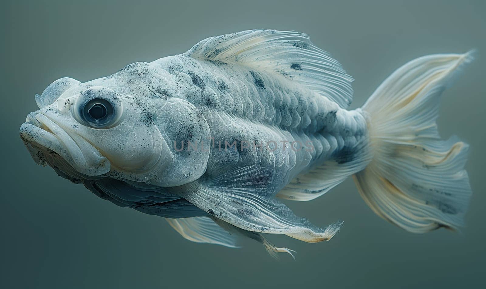 Detail view of a fish swimming in the water. Selective focus.