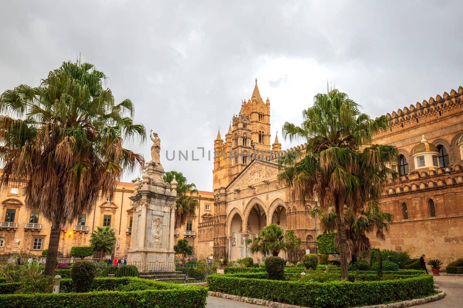 Cityscape image of the famous Palermo Cathedral in Palermo, Italy by EdVal