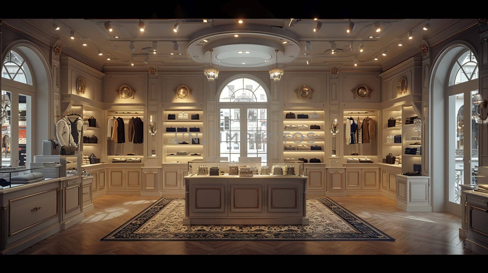 Boutique fashion store with elegant displays and soft lighting by Benzoix
