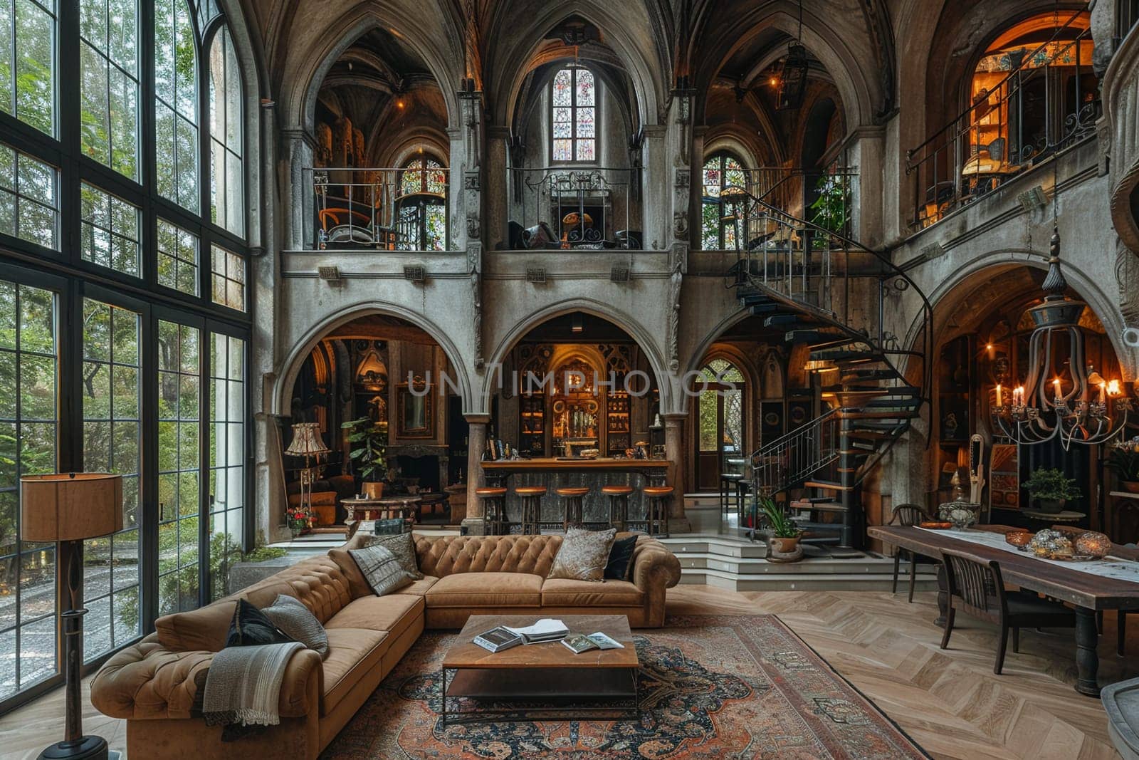 Gothic cathedral converted into a luxurious residence by Benzoix