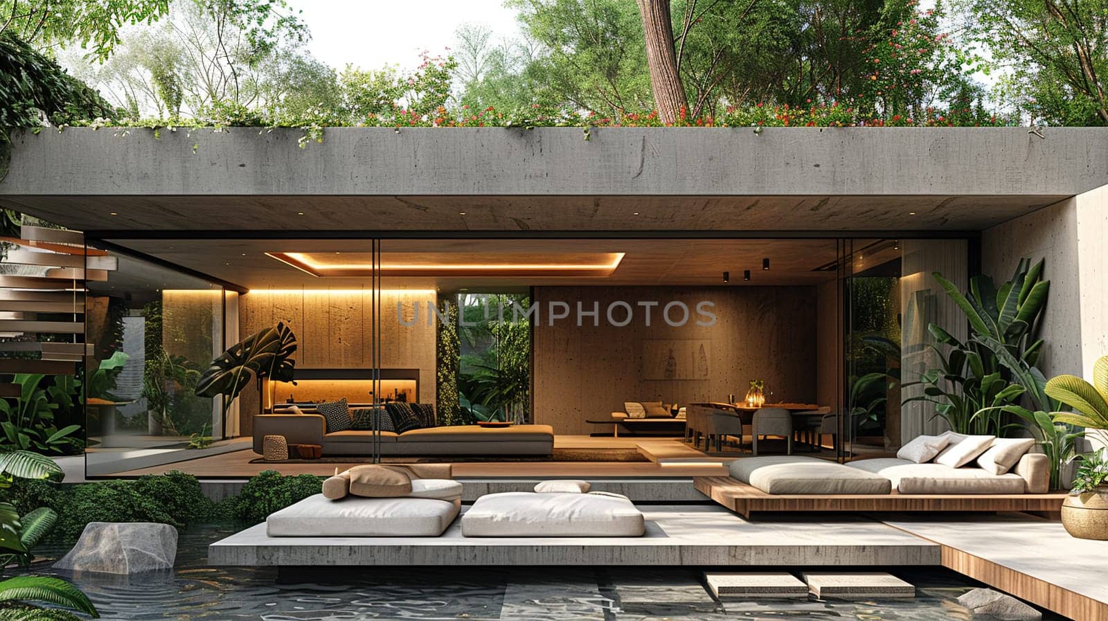 Modernist villa with open spaces, natural light, and minimalist decor