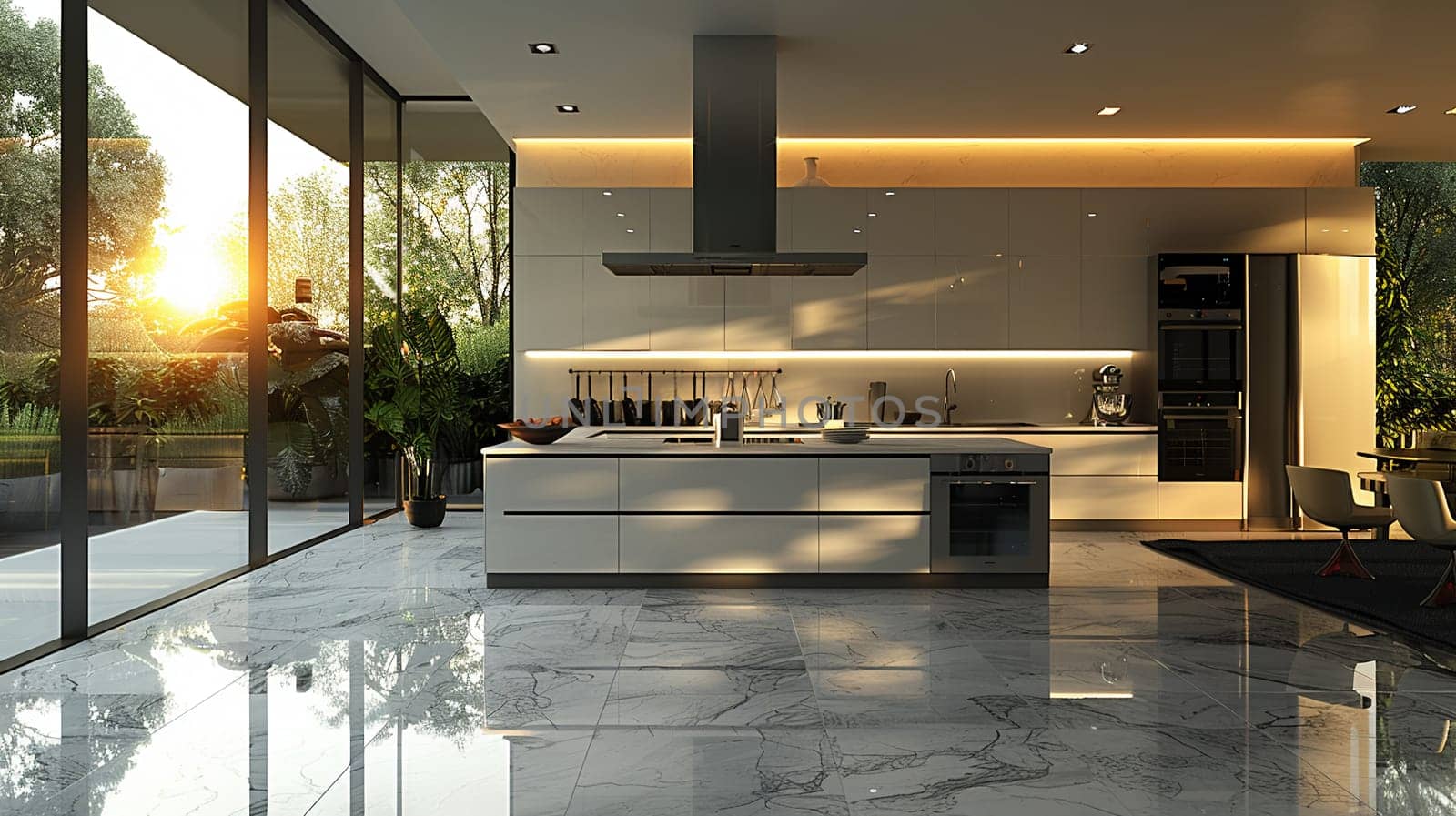 Ultra-modern kitchen with smart appliances and sleek by Benzoix