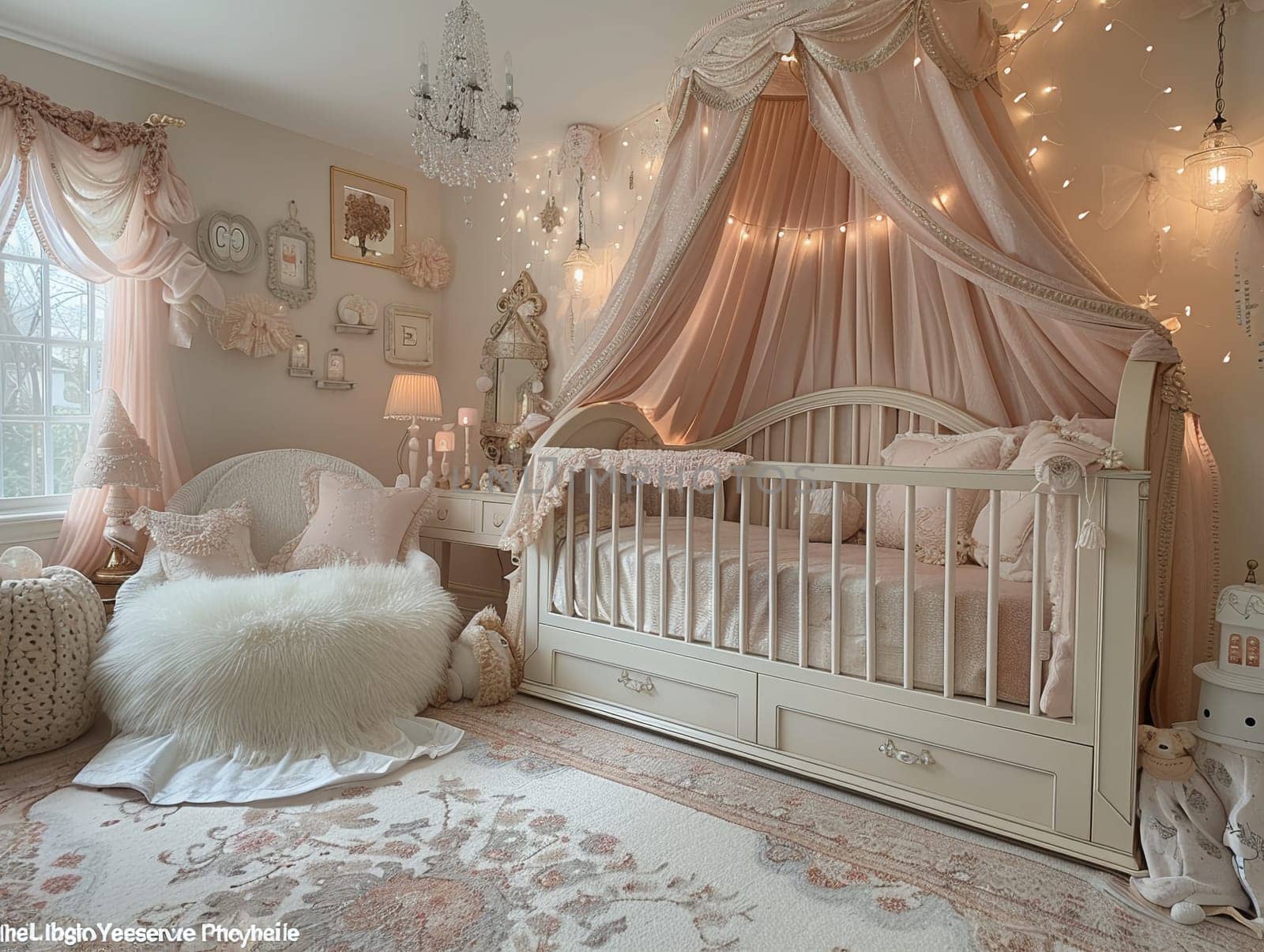 Whimsical fairy tale-themed nursery with magical accents and soft colors