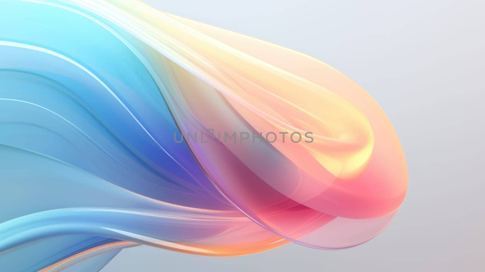 The abstract picture of the silky flexible wavy colourful and crystal clear water blue satin or fabric that waving around without breaking because of flexibility on the blank white background. AIGX01.