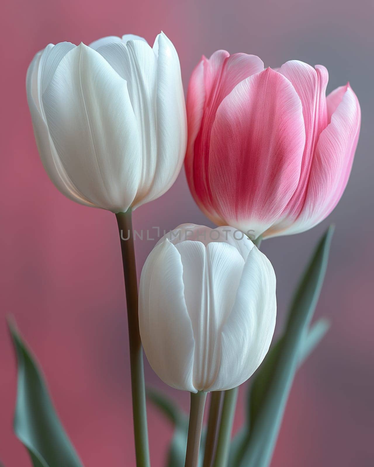 Blooming Tulips in Soft Light. Selective focus.