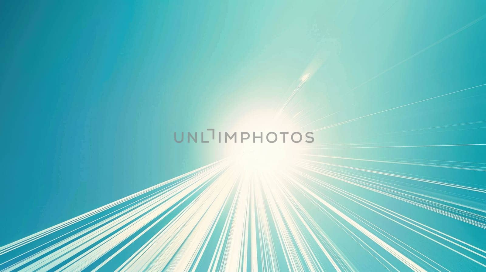 The sun shines through fluffy clouds in an electric blue sky, creating a stunning pattern of tints and shades with hints of peach and magenta AIG50