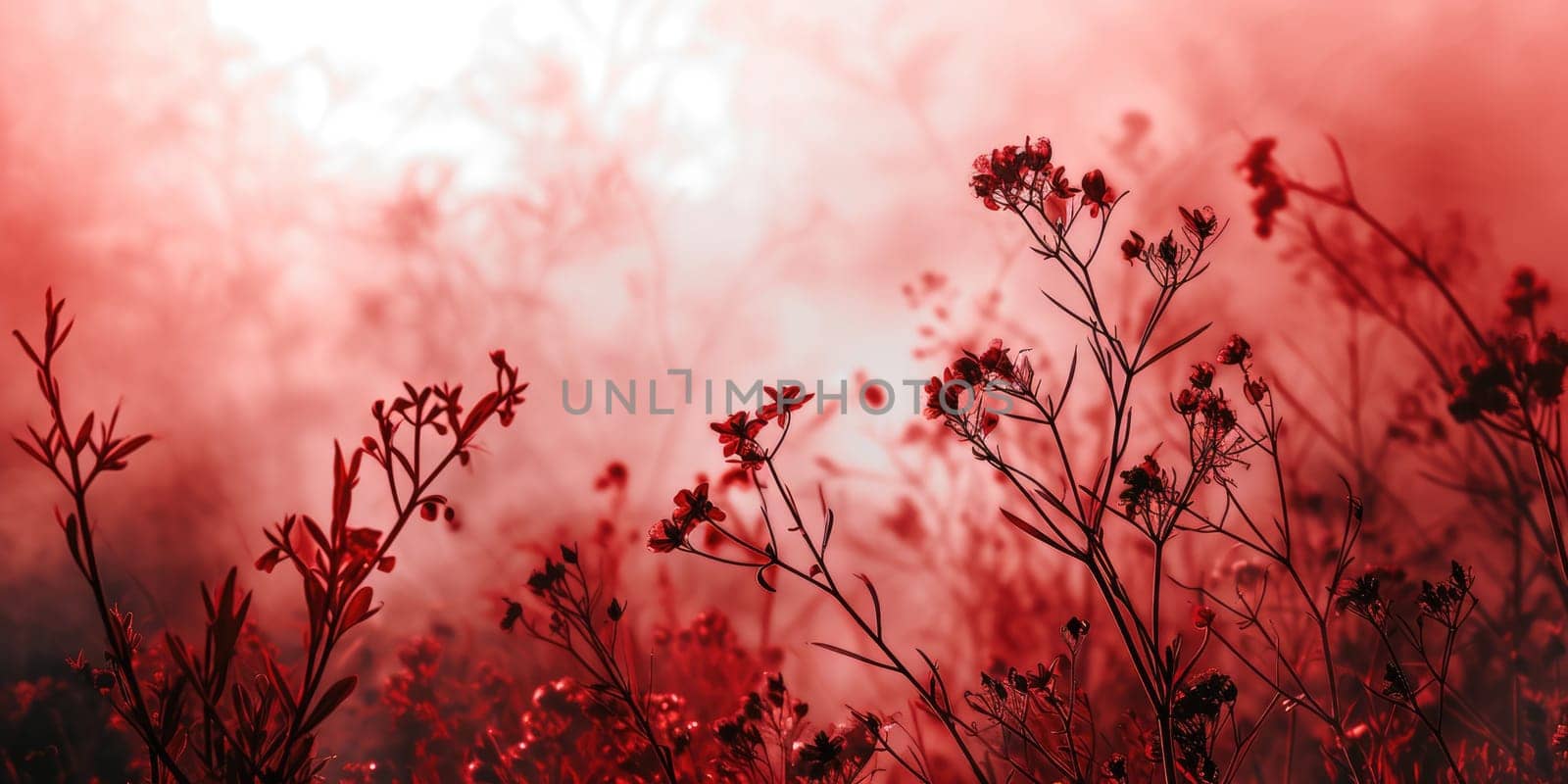 The close up abstract picture of the red colour flower and plant that has been growing and blooming from the beautifully view in the nature that cannot be found in the any normal situation. AIGX01.