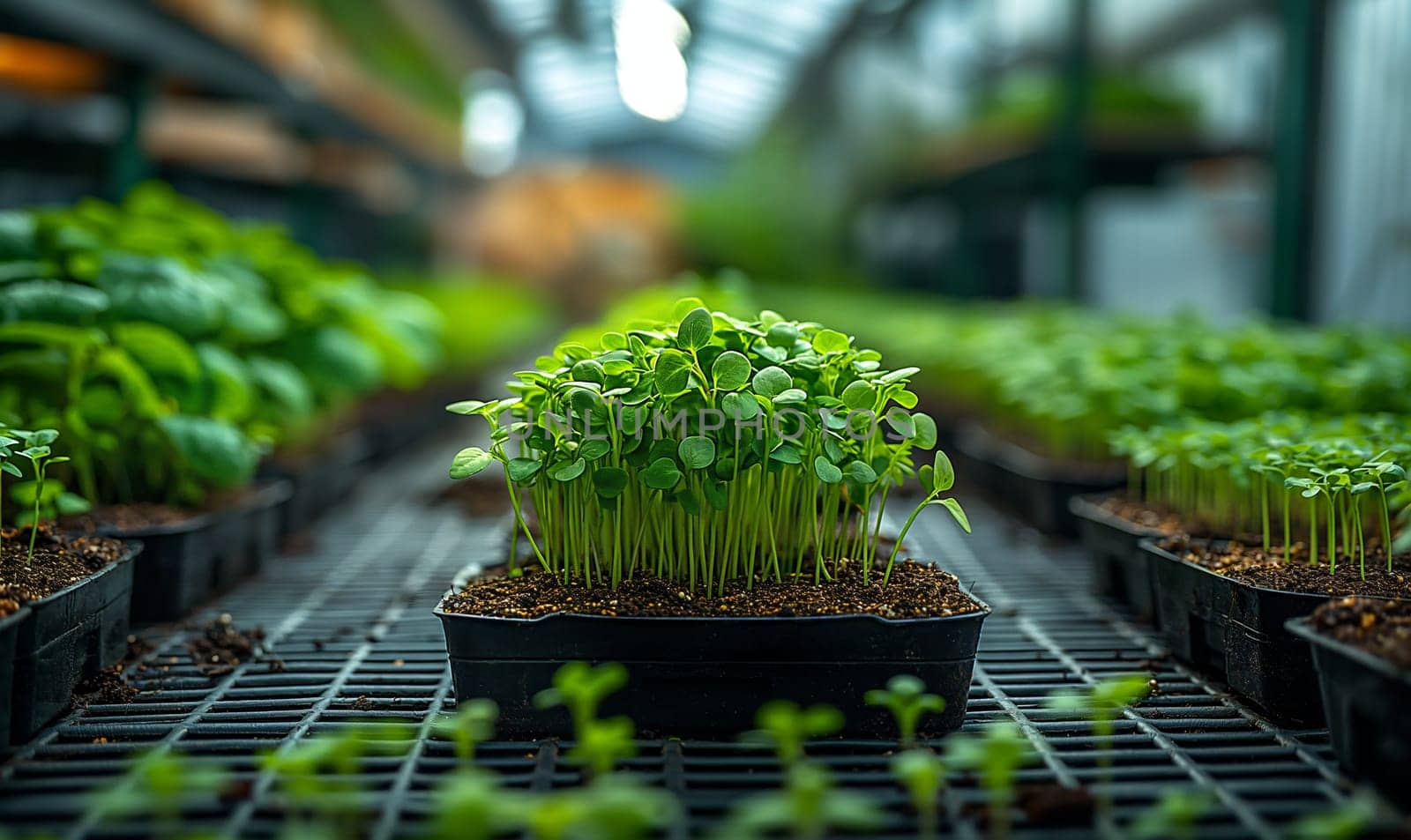 Young Plants Thriving in Nursery. Selective focus.