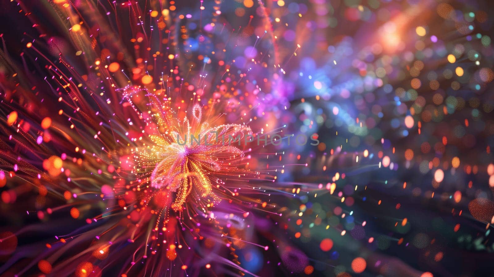 Abstract representation of colorful fireworks symbolizing celebration. AIG50
