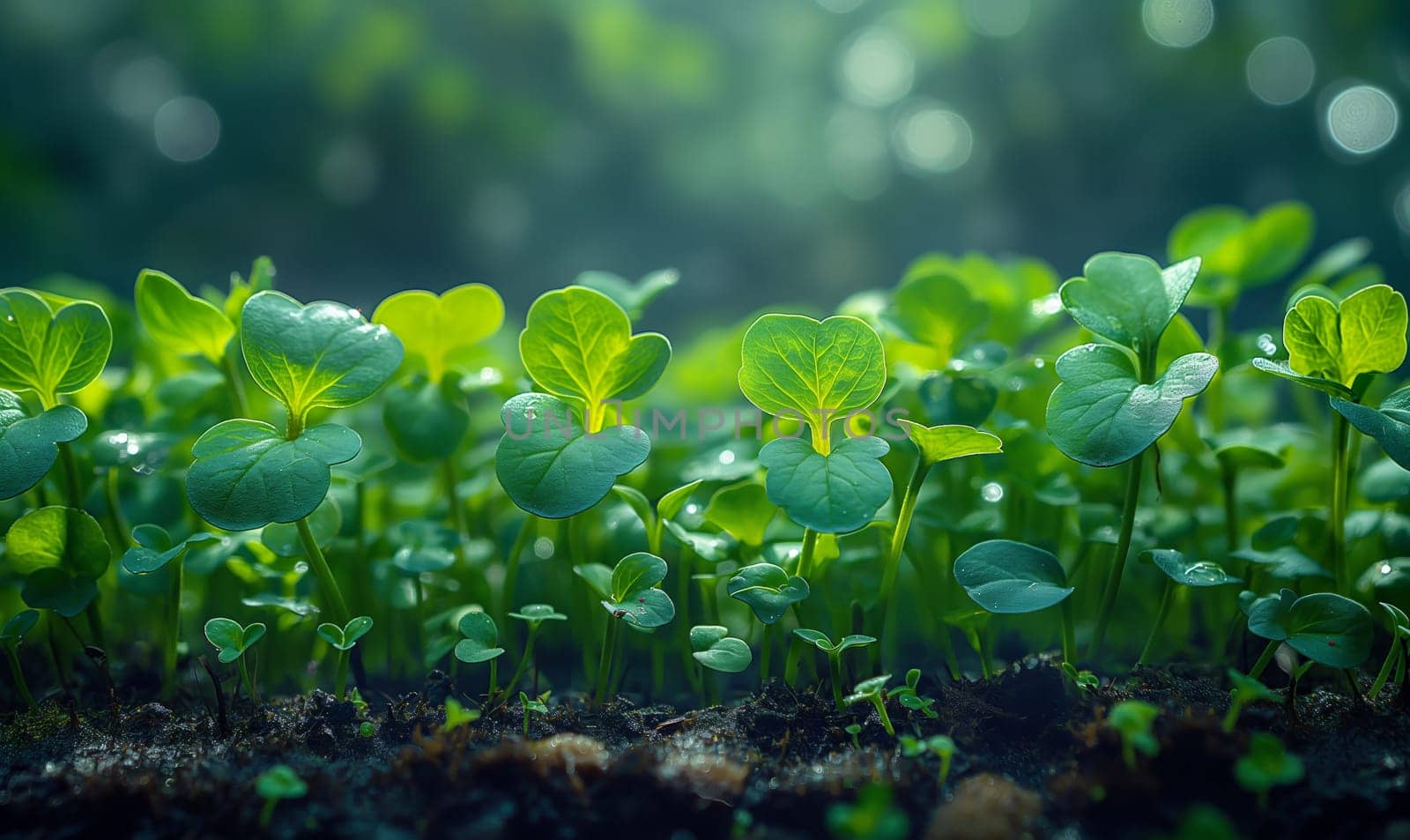 Young Plants Thriving in Nursery. Selective focus.