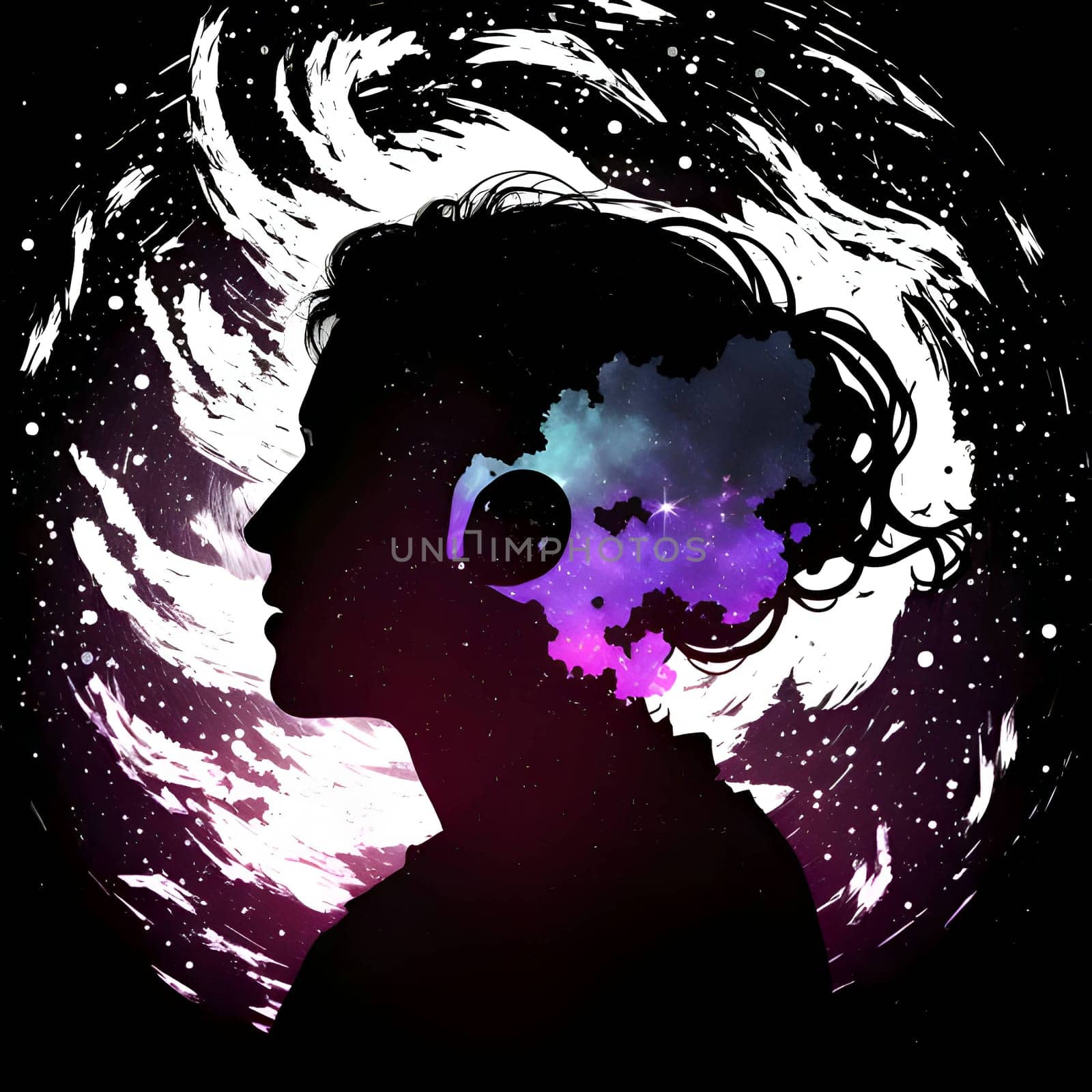 Vector illustration of a abstract person in black silhouette against a clean white background, capturing graceful forms.