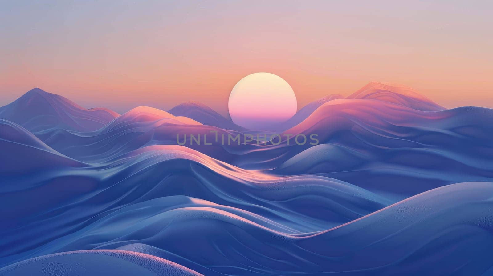 Pink and blue abstract landscape painting. AIG51A.