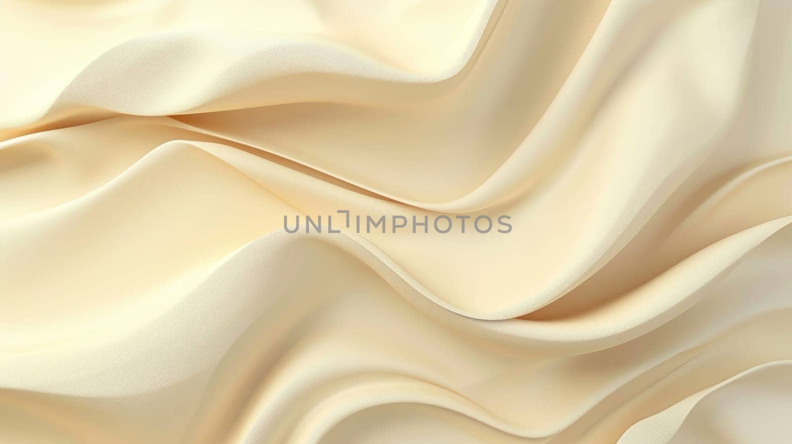 A seamless 3D render of a smooth creamy beige cloth with folds and waves. AIG51A.