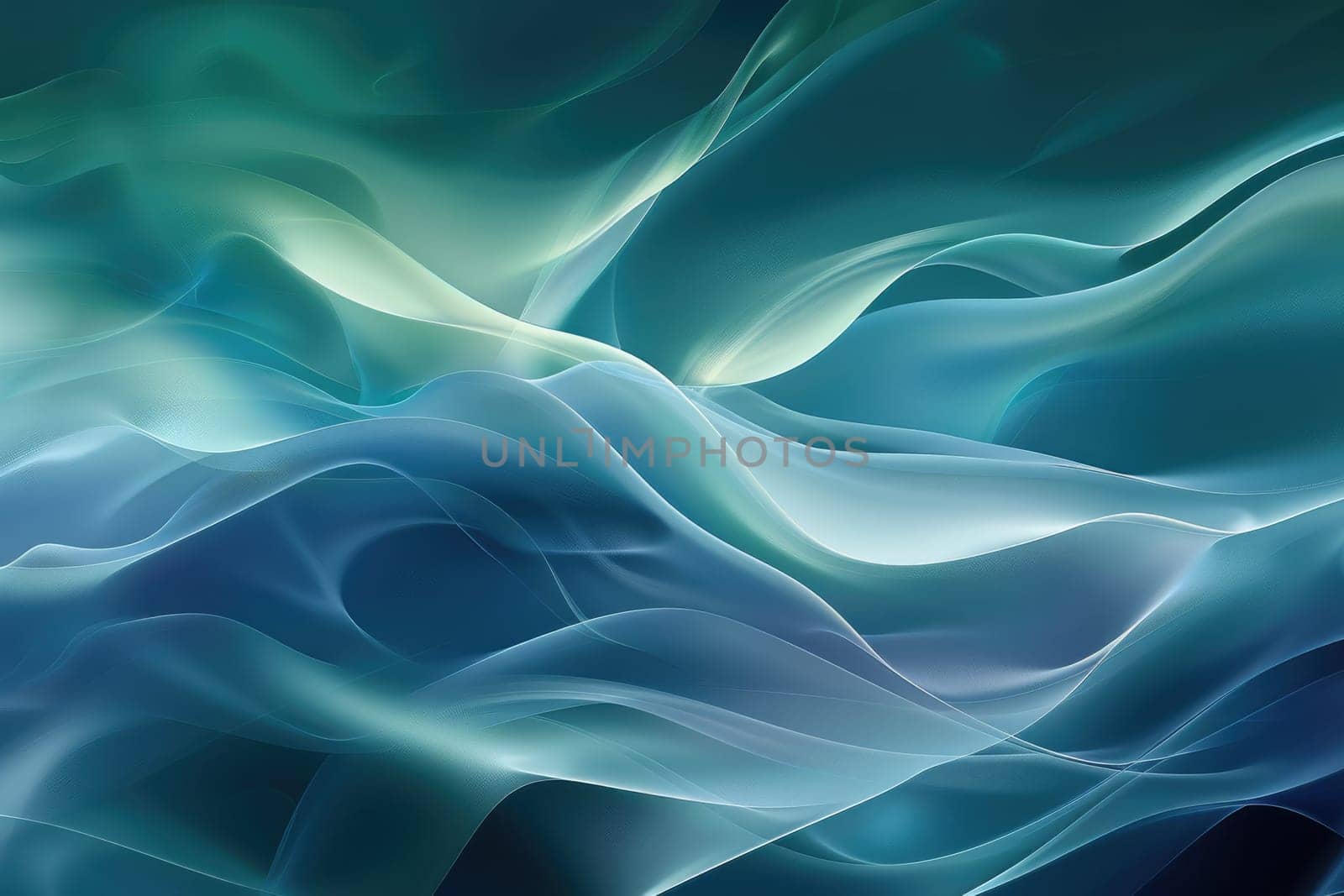 Blue and green abstract background with soft waves AIG51A.