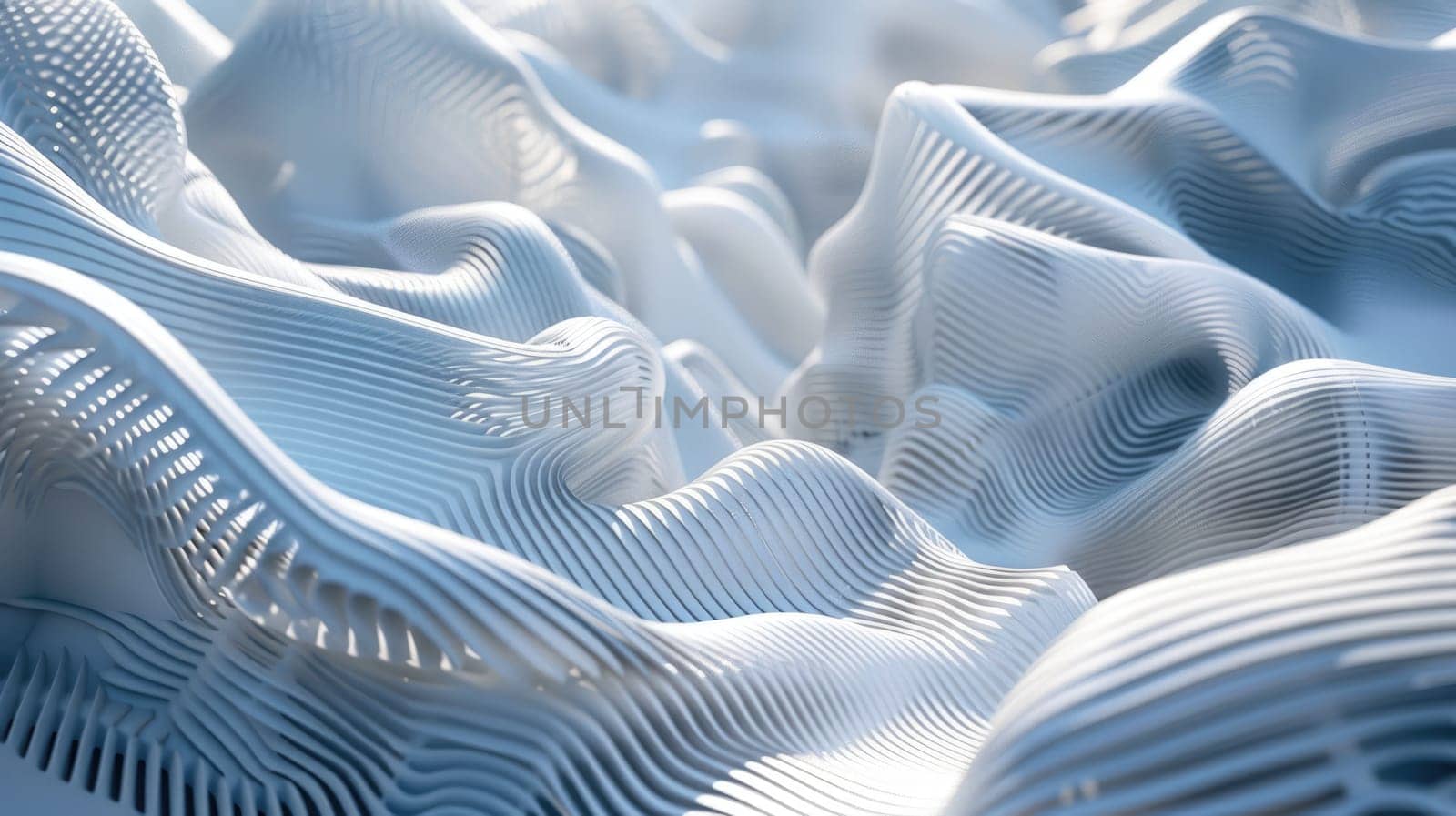 A white parametric surface with a lot of folds AIG51A.