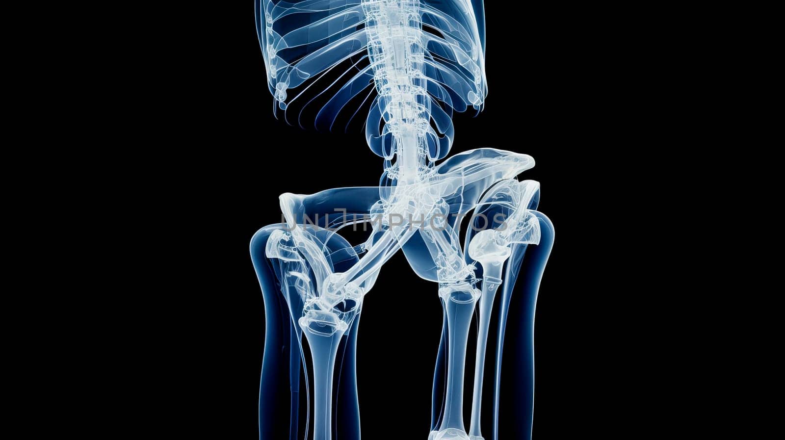 Human skeleton on X-ray, human bones. by Alla_Yurtayeva