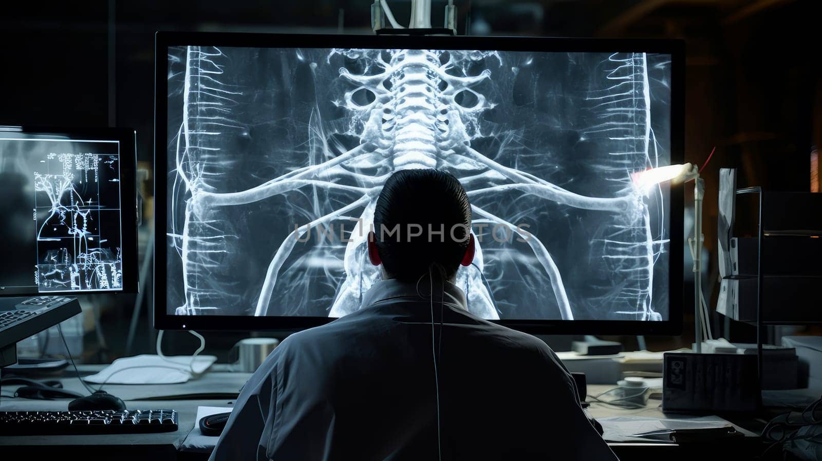 Human skeleton on X-ray, human bones. Medicine, treatment in a medical institution, healthy lifestyle, medical life insurance, pharmacies, pharmacy, treatment in a clinic.