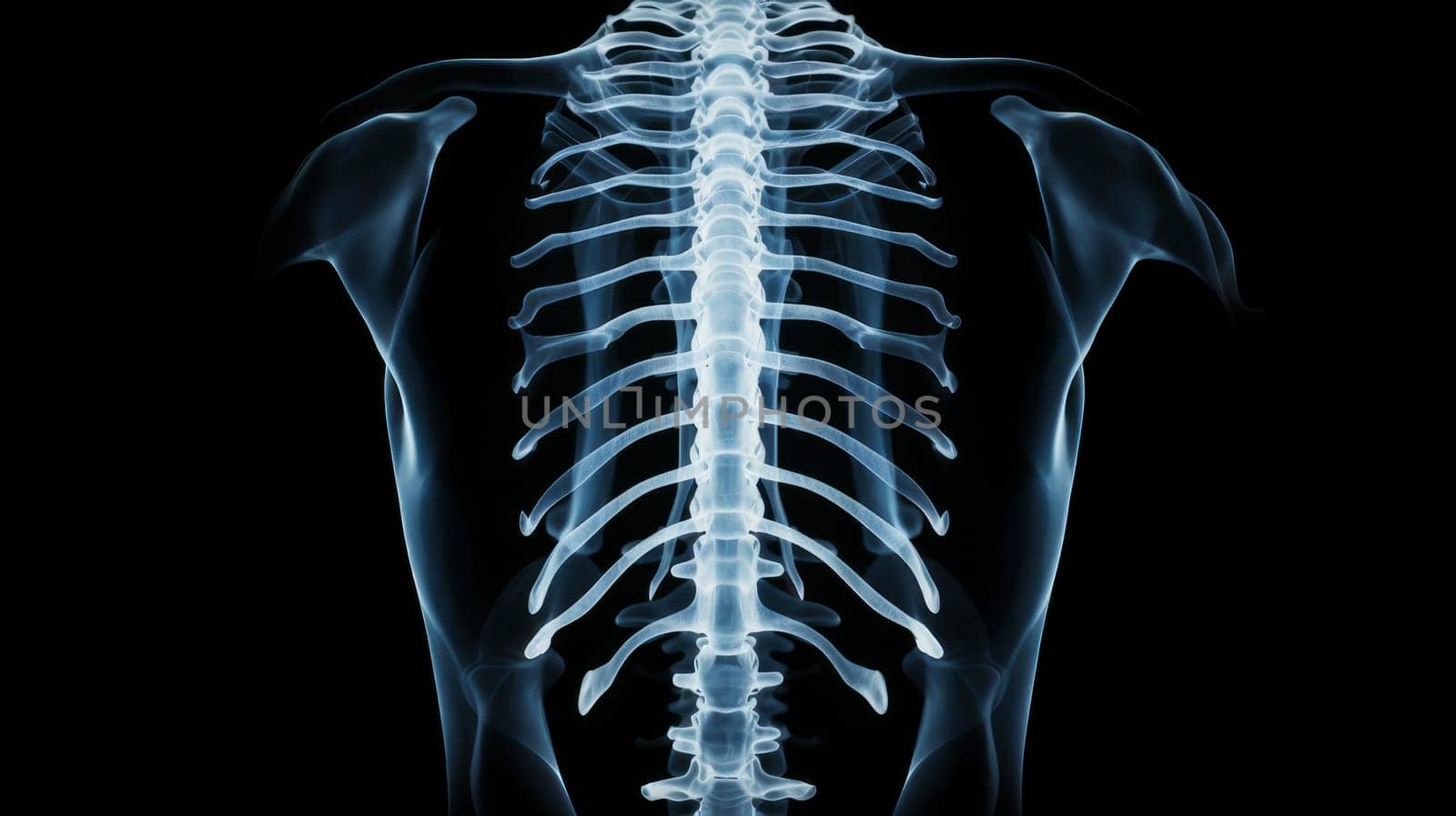 Human skeleton on X-ray, human bones. by Alla_Yurtayeva