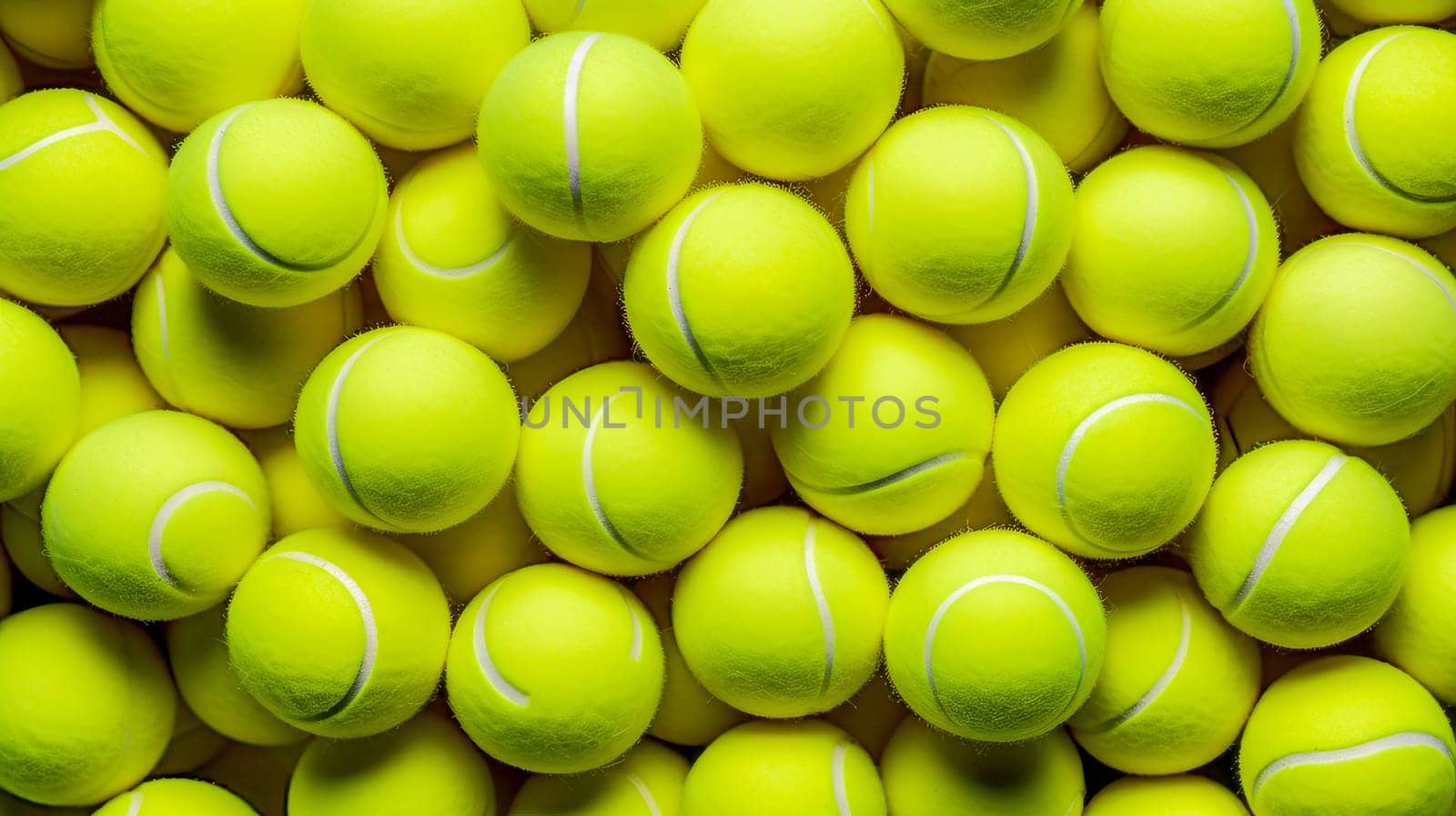 Lots of vibrant tennis balls, pattern of new tennis balls for background. Playing sports, healthy lifestyle, physical activity, training, active lifestyle, competition, Preparation for big sports.
