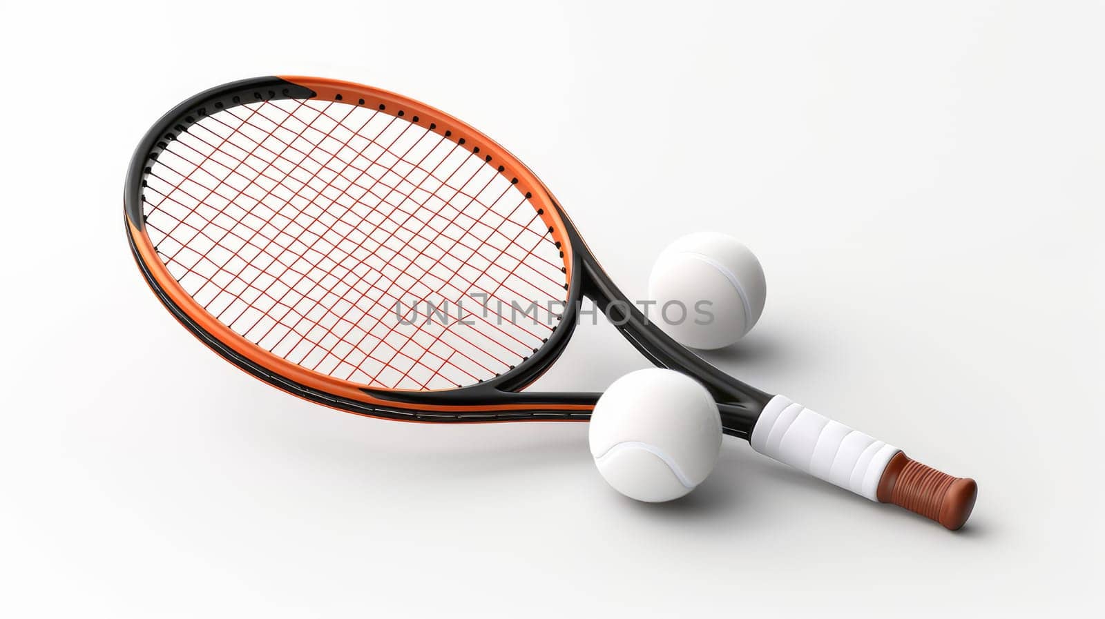 Tennis rackets and ball on white background. Playing sports, healthy lifestyle, physical activity, training, active lifestyle, competition, Preparation for big sports.