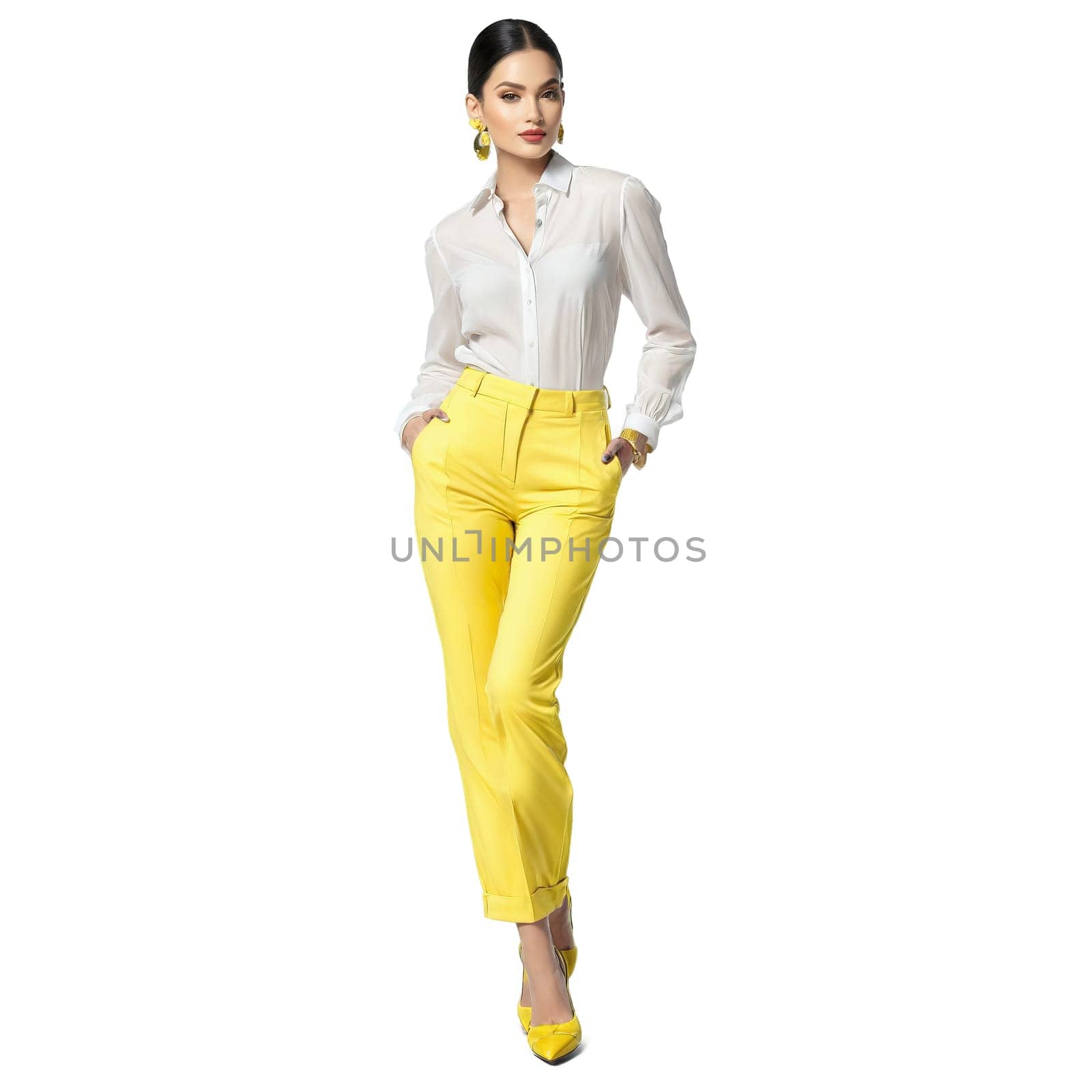 Yellow Cotton Tap Pants A pair of yellow cotton tap pants with a cheerful by panophotograph