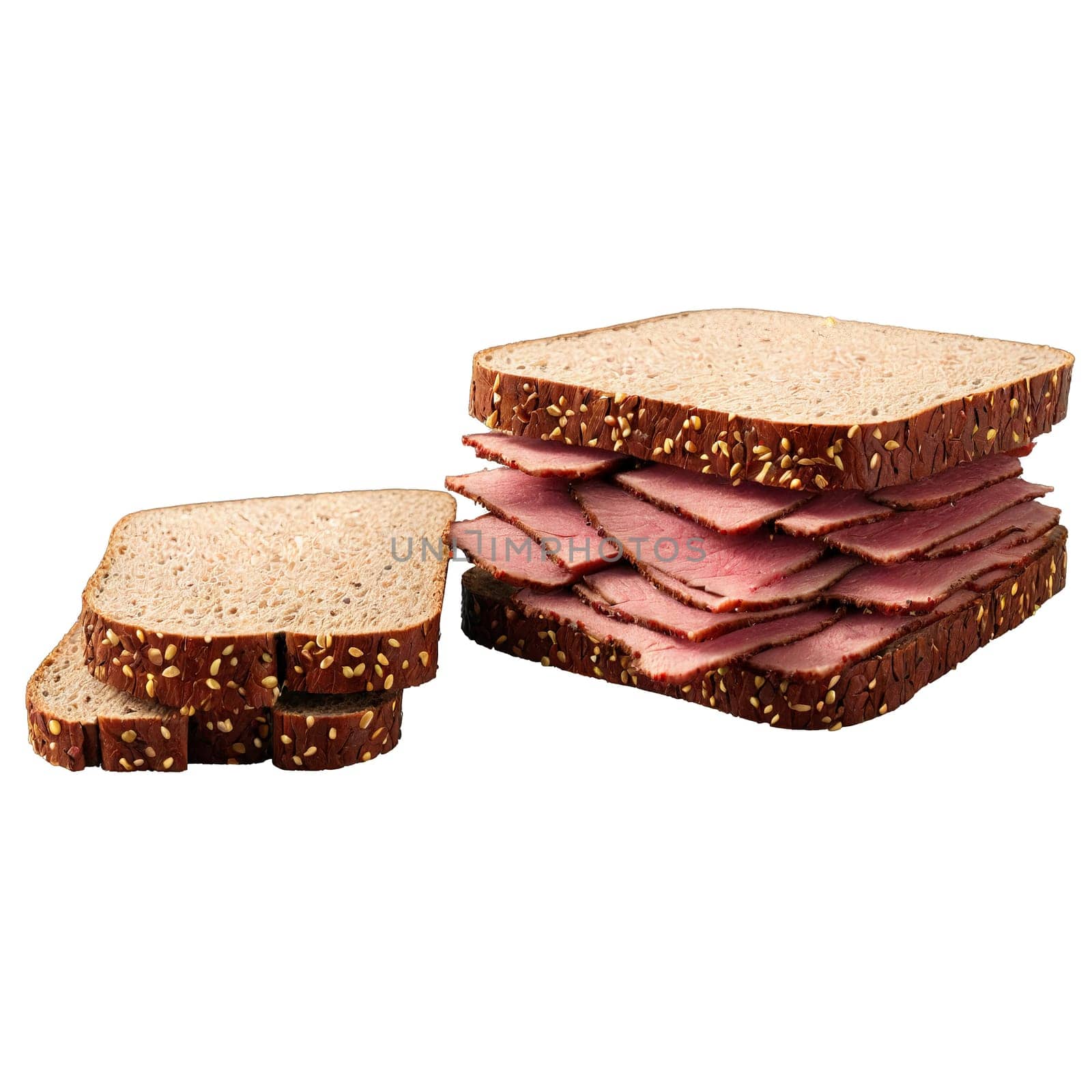 Pastrami sandwich thinly sliced pastrami spicy brown mustard rye bread Culinary and Food concept Final by panophotograph