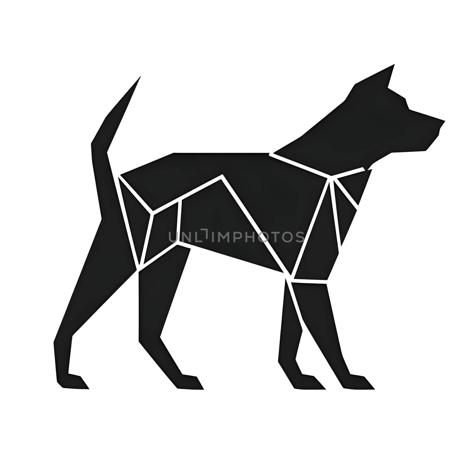 Vector illustration of a dog in black silhouette against a clean white background, capturing graceful forms.