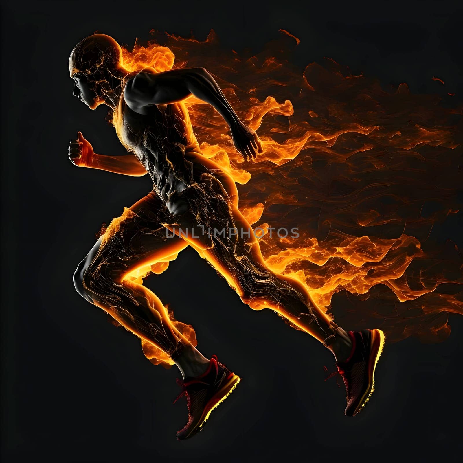 Vector illustration of a body on the move in black silhouette against a clean dark background, capturing graceful forms.