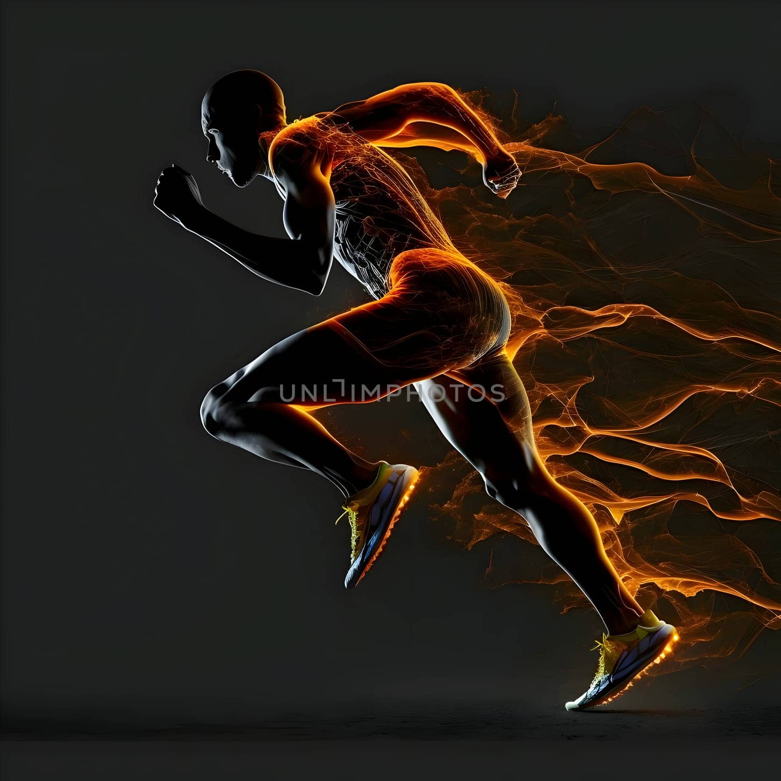Vector illustration of a body on the move in black silhouette against a clean dark background, capturing graceful forms.
