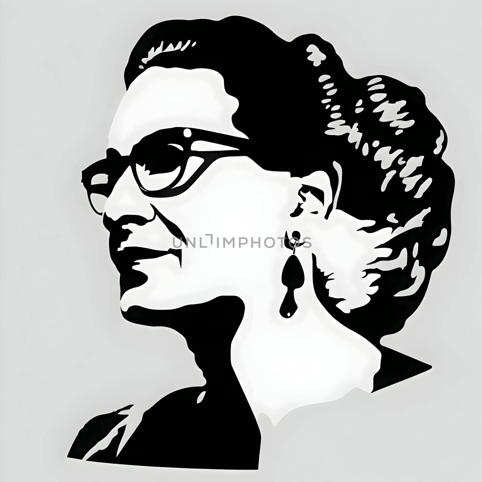 Vector illustration of a busts of a woman in black silhouette against a clean white background, capturing graceful forms.