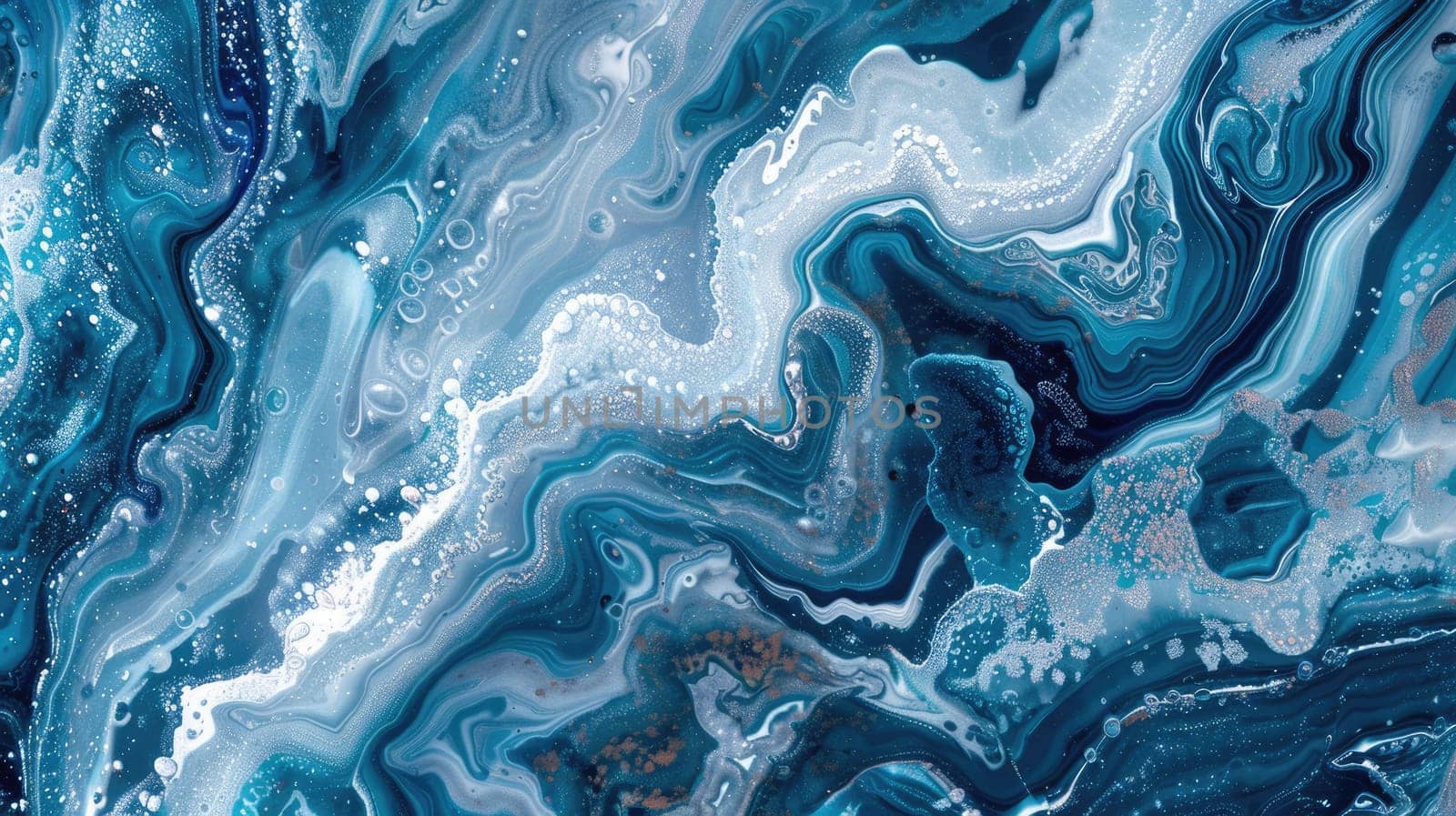 A close up of a wind wave in the ocean, showcasing the fluid and transparent material of the water. The electric blue pattern is mesmerizing as the wave freezes in time AIG50